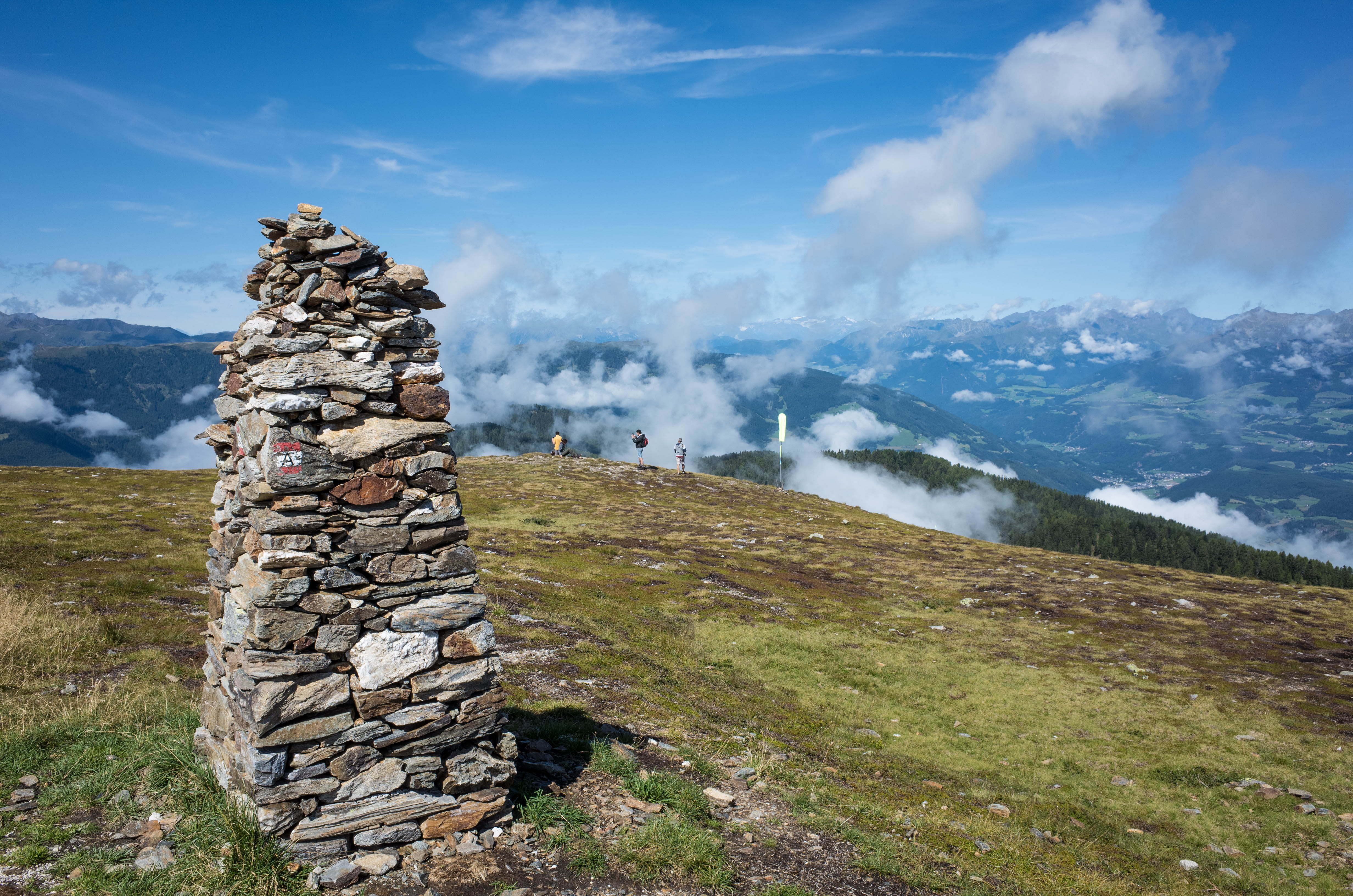 stone wall, solid, nature, mountain, mountain range, stone - object, 4K, rocks, italy, mountains, tranquil scene, stack, day, kronplatz, outdoors, people, HD Wallpaper