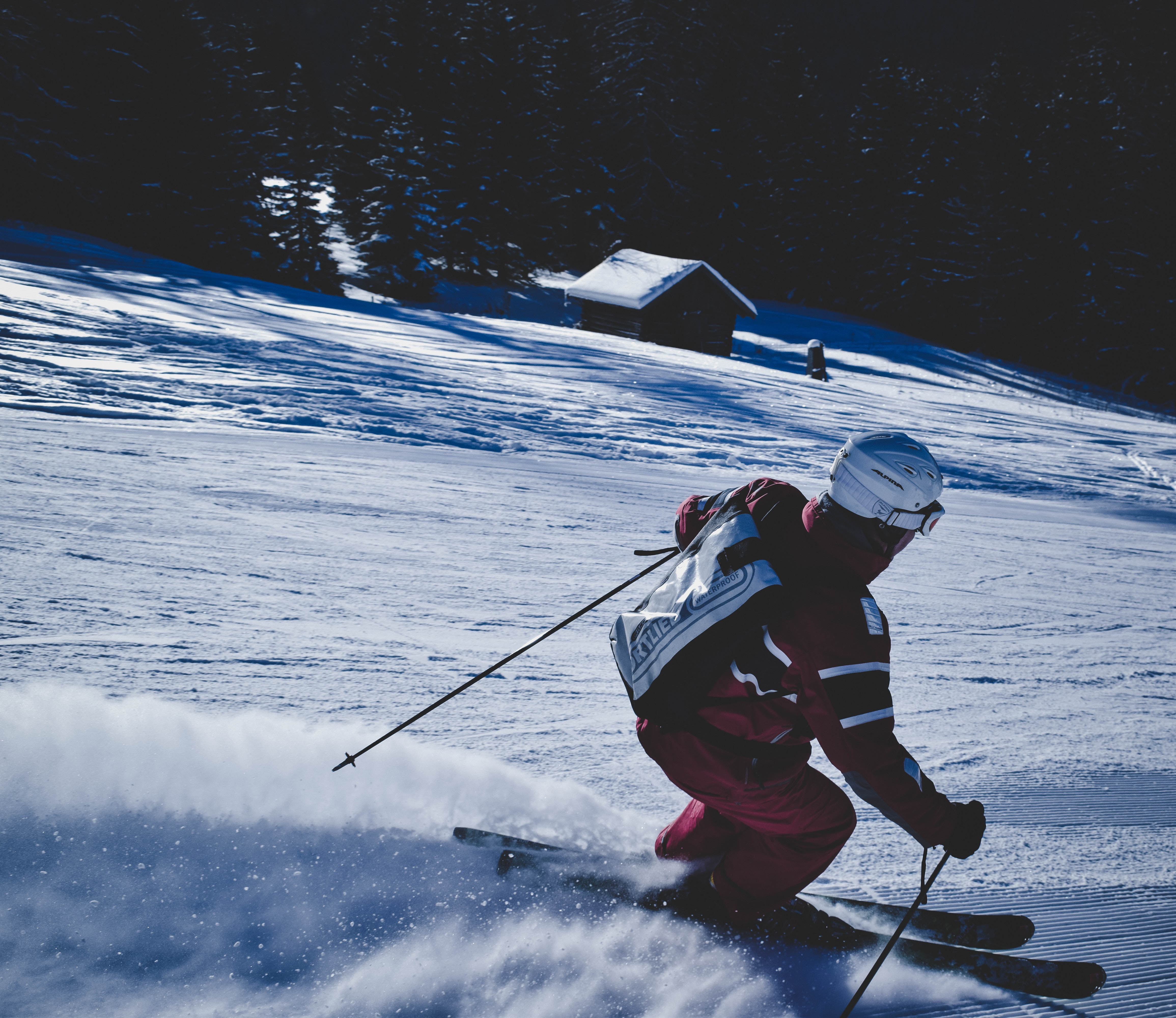 white, warm clothing, nature, speed, action, mountain Range, skis, men, real people, adventure, adult, black, extreme Sports, skiing, activity, skier, season, HD Wallpaper