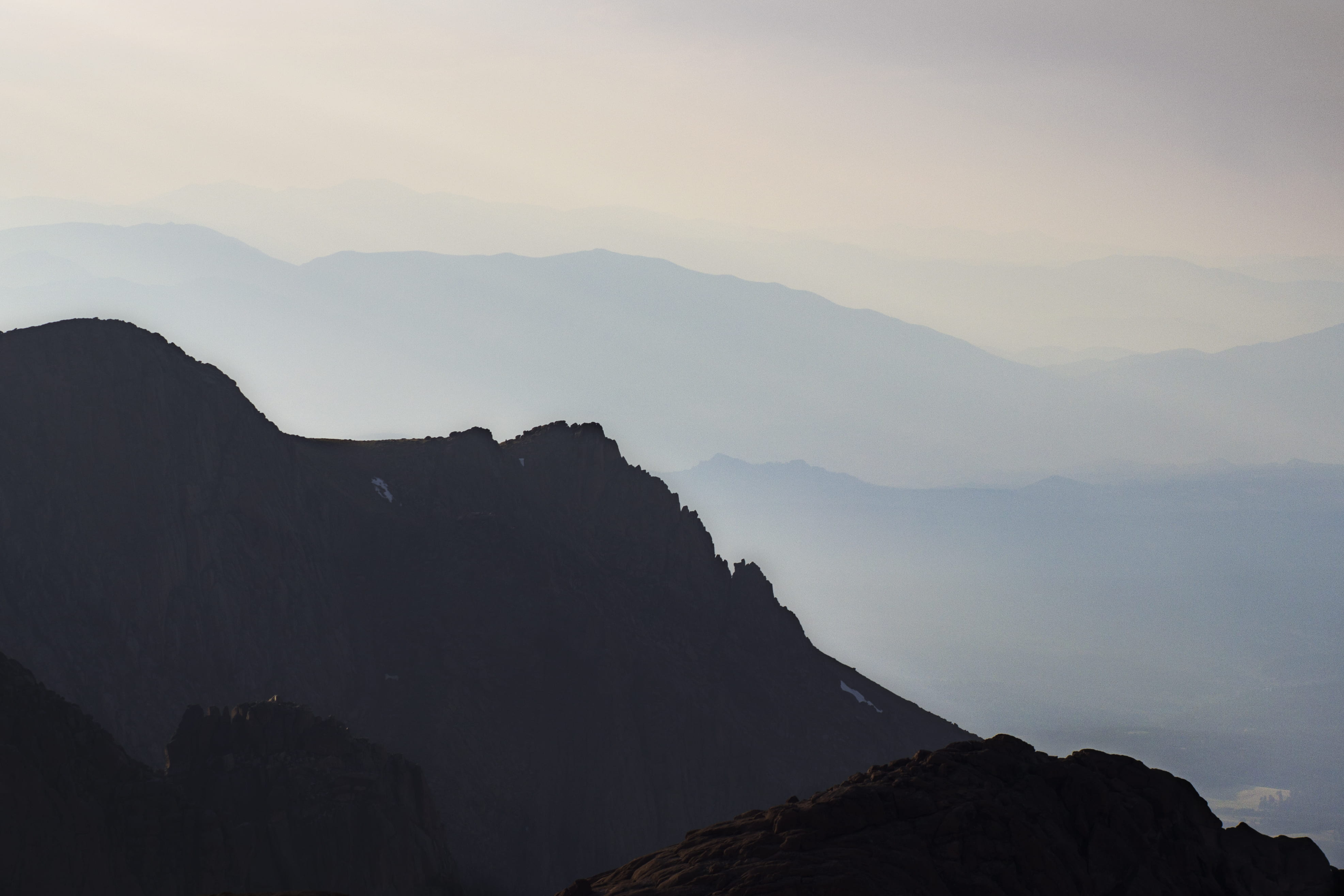 daytime, moungtain silhouette, environment, remote, sky, layer, rock, nature, tranquil scene, landscape, outdoors, geology, non-urban scene, mountain, land, HD Wallpaper