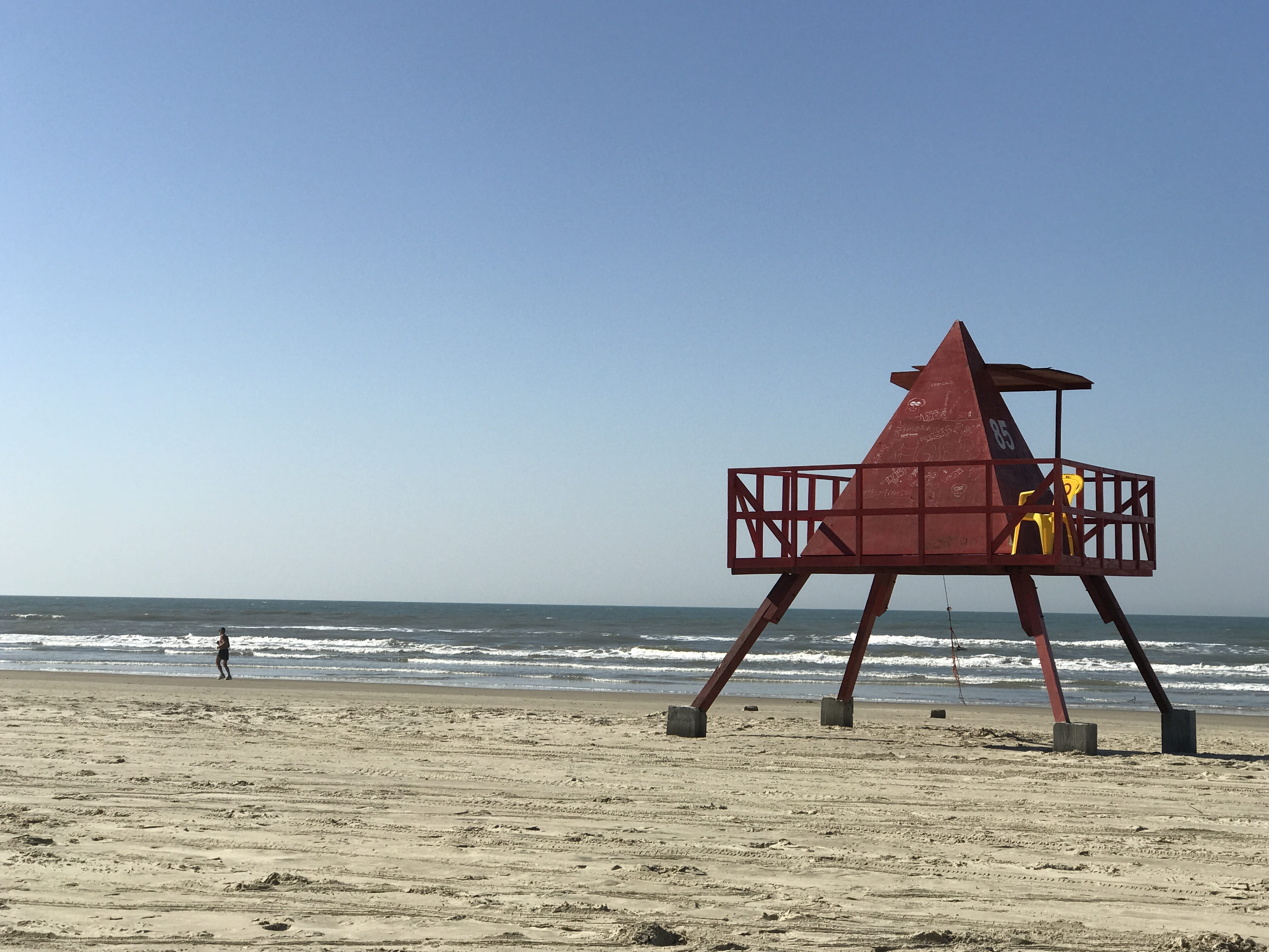 sand, hut, architecture, water, scenics - nature, land, no people, nature, sea, 4K, security, clear sky, day, beach, capão da canoa, built structure, lifeguard hut, HD Wallpaper