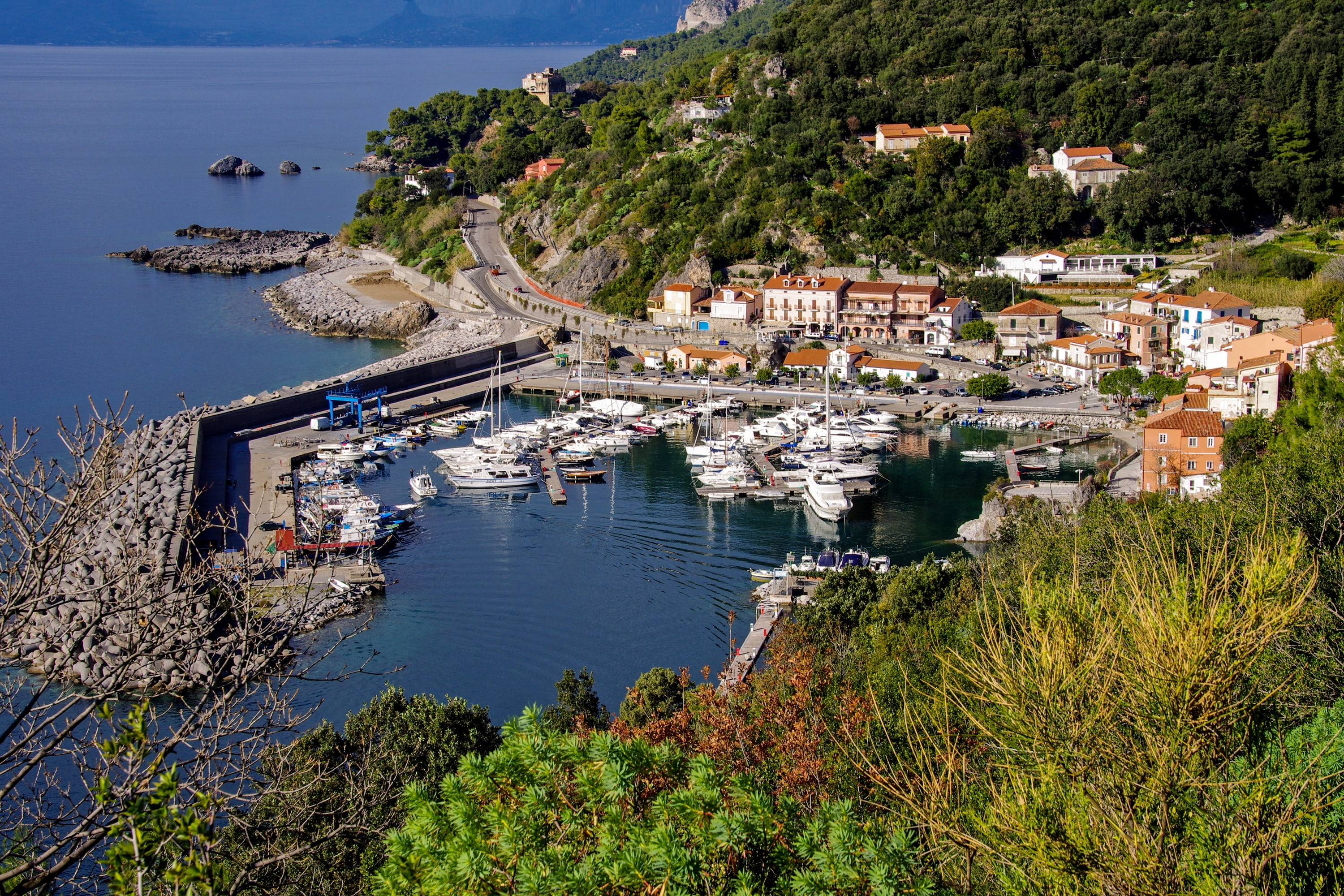 building exterior, house, landscape, city, built structure, residential district, marina di maratea, porto, marina, nature, architecture, water, outdoors, HD Wallpaper