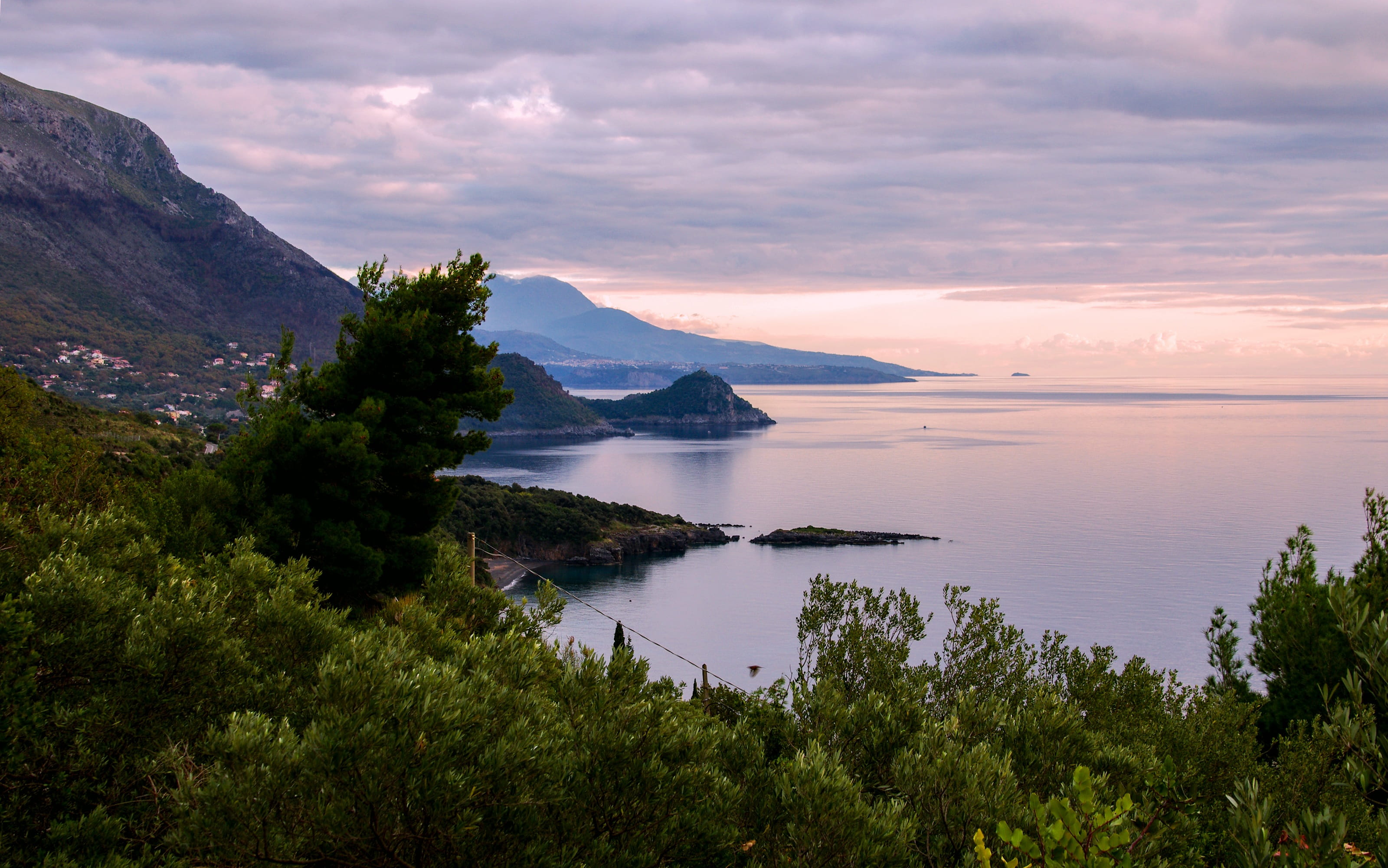 cloud - Sky, sunset, beauty In Nature, coastline, noon, scenics - nature, non-urban scene, mountain, Maratea, tranquility, Landscape, no People, land, lake, HD Wallpaper