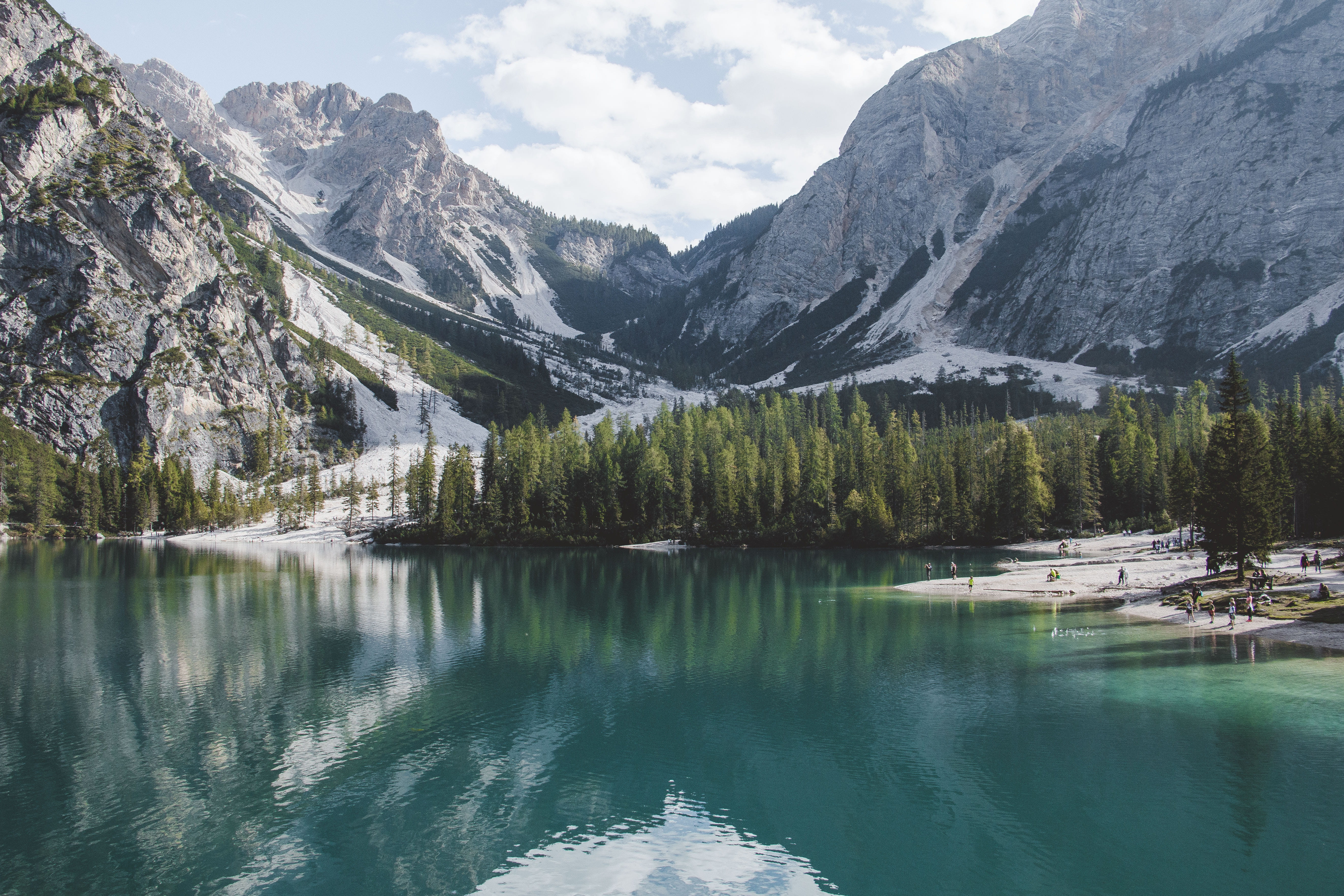 formation, lake, non-urban scene, mountain, plant, italy, no people, reflection, scenics - nature, tranquil scene, outdoors, waterfront, nature, abies, HD Wallpaper