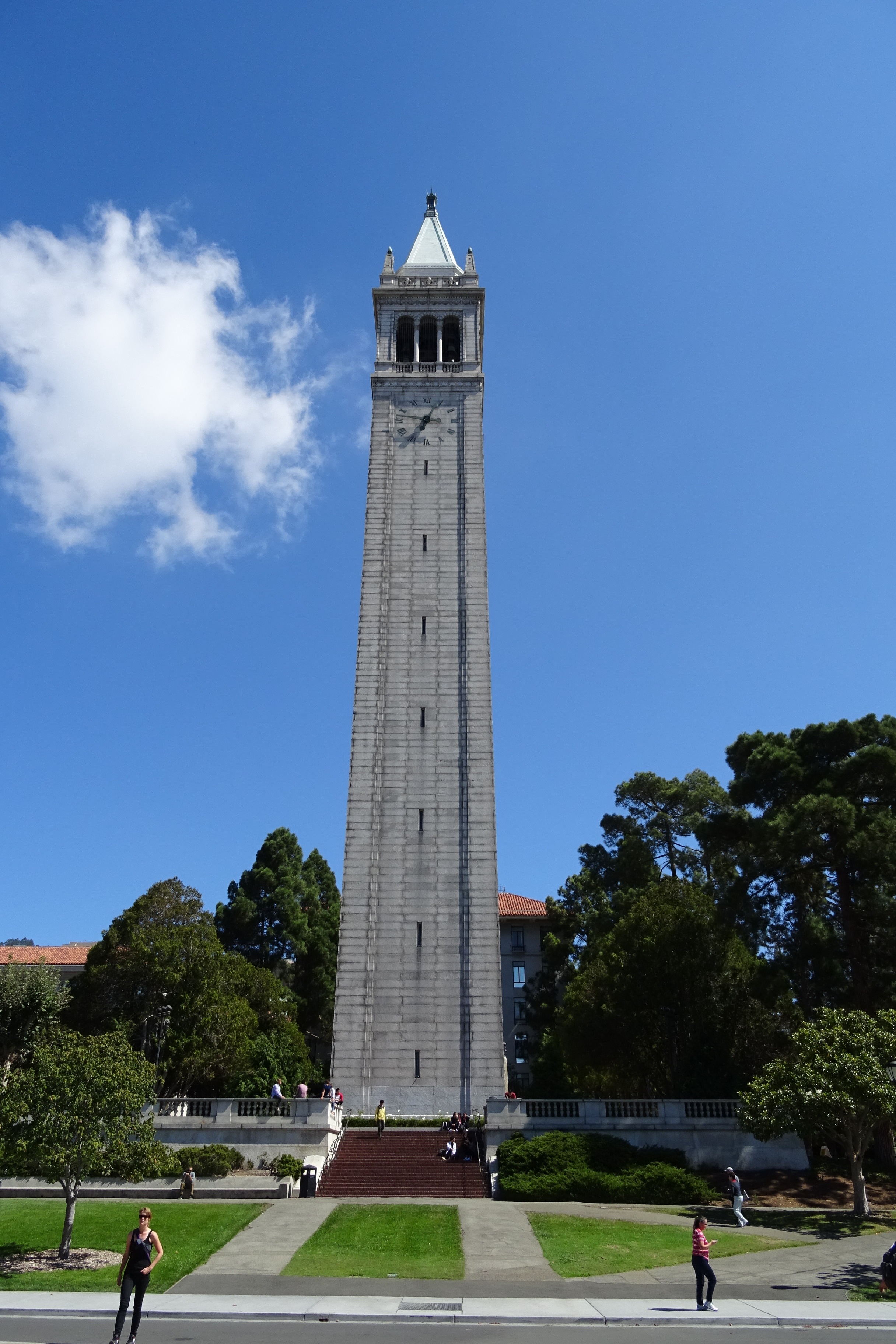 history, outdoors, nature, architecture, men, sky, sather tower, plant, university, usa, tree, low angle view, cal, tourism, tower, travel destinations, Phone HD Wallpaper