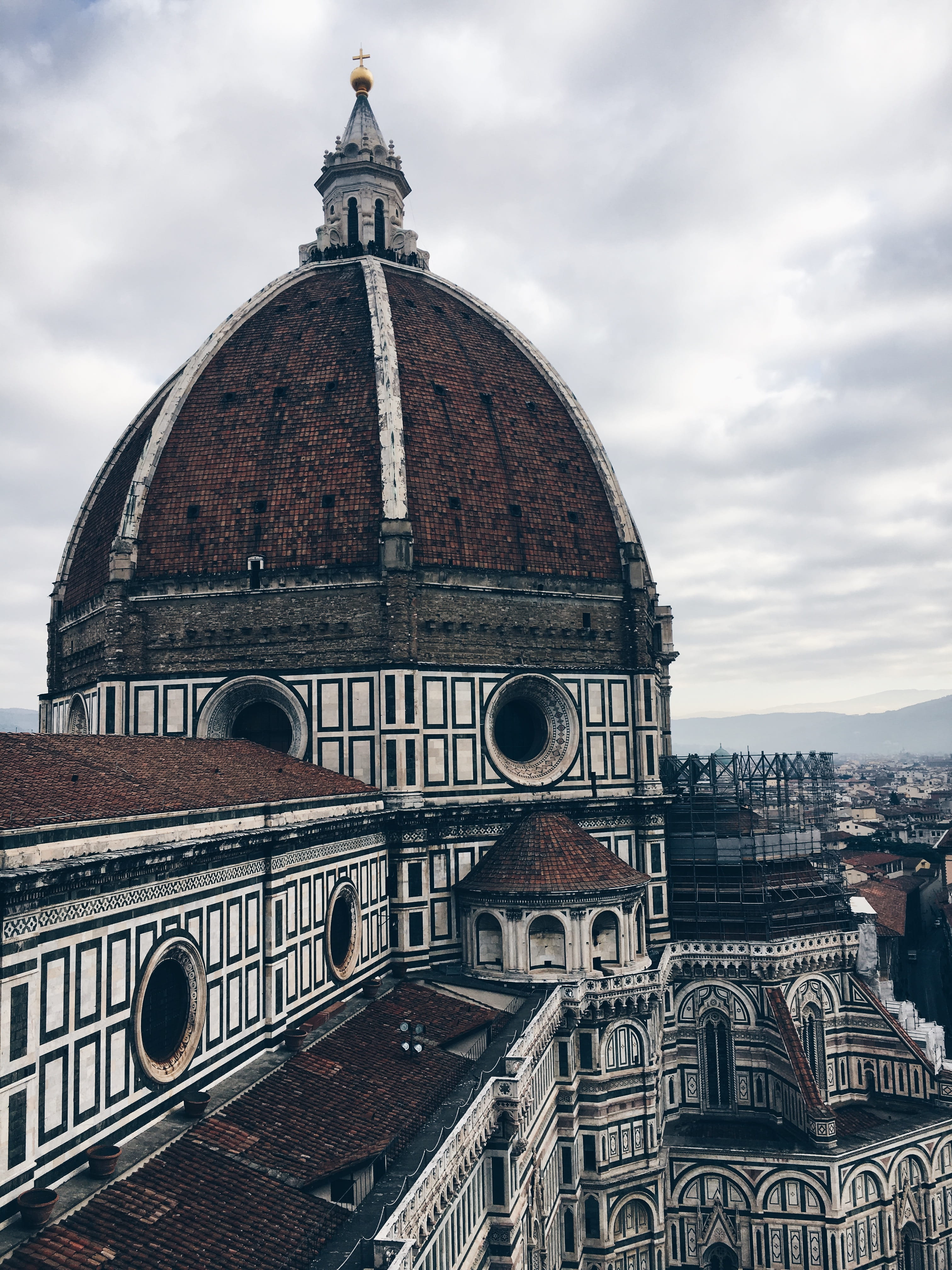 italy, dome, architecture, building, building exterior, skyline, arch, cloud - sky, church, tourism, outdoors, nature, campanile di giotto, Phone HD Wallpaper