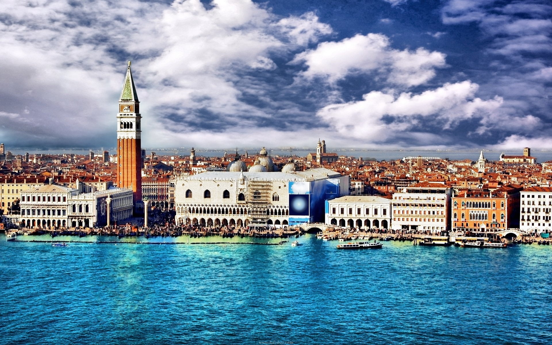 grand Canal - Venice, lagoon, place of worship, travel, italy, river, sky, basilica, gondola, tourism, scenics, city, town, cathedral, international Landmark, HD Wallpaper