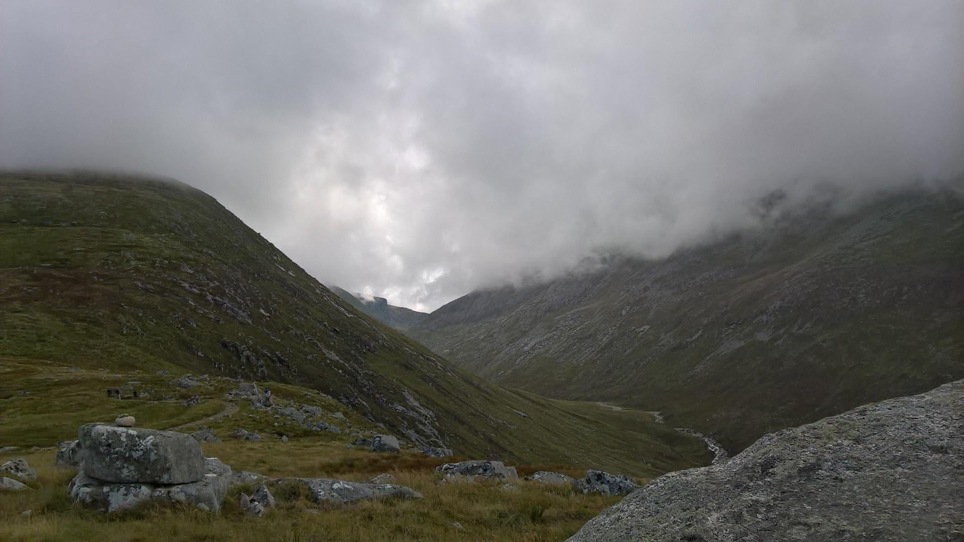 aonach mor, beauty in nature, outdoors, fog, mountain range, nature, rock - object, scenics - nature, tranquil scene, cloud - sky, 1080P, united kingdom, HD Wallpaper