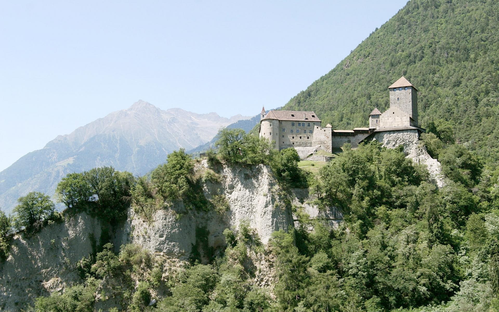 monastery, mountains, nature, tirol, castles, 1080P, castle, nature and landscapes, grey, concrete, HD Wallpaper