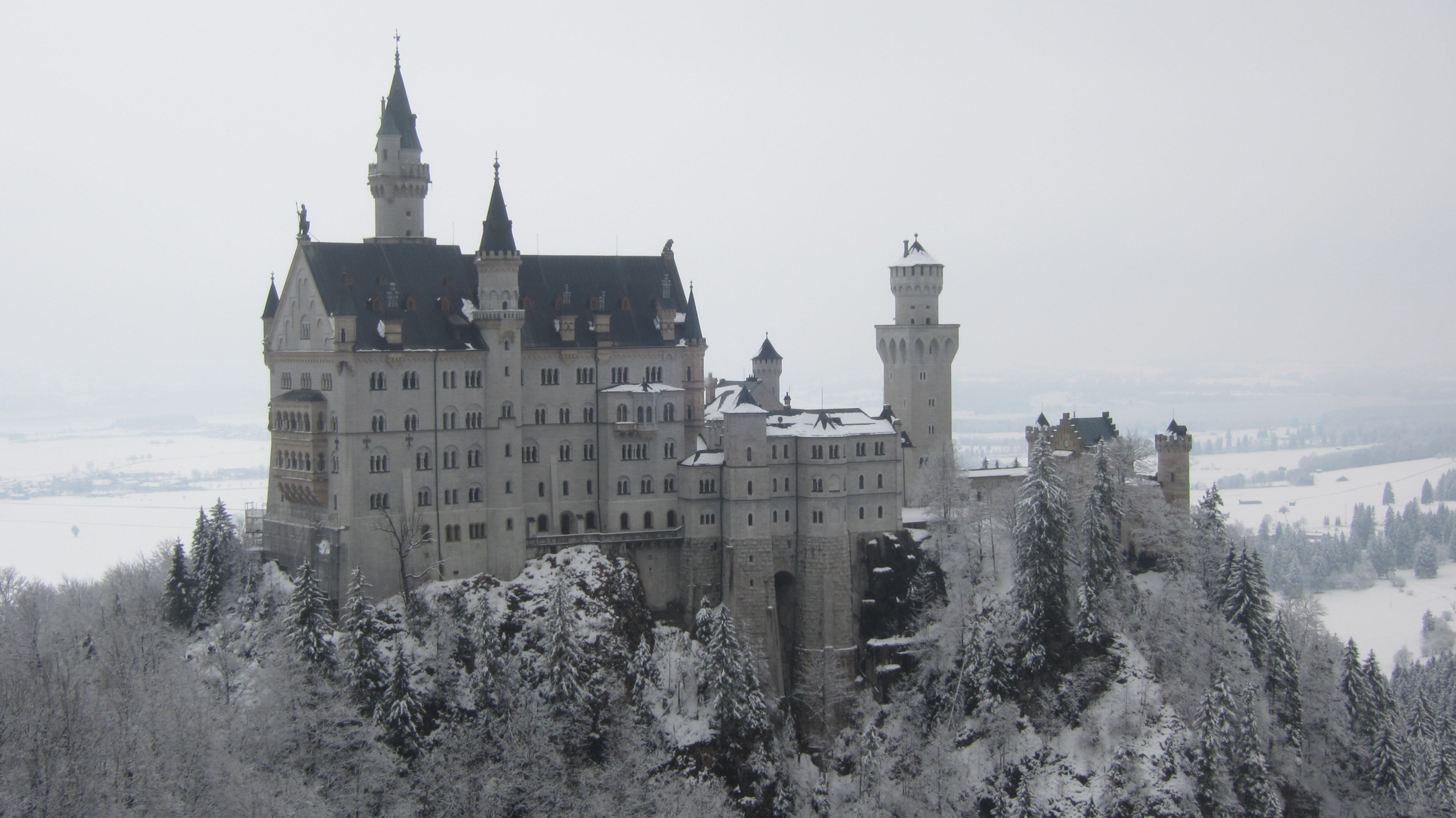 tirol, neuschwanstein, tourism, sky, built structure, city, spire, building, plant, weathered, mountain, nature, tower, outdoors, old, 4K, landmark, the past, HD Wallpaper