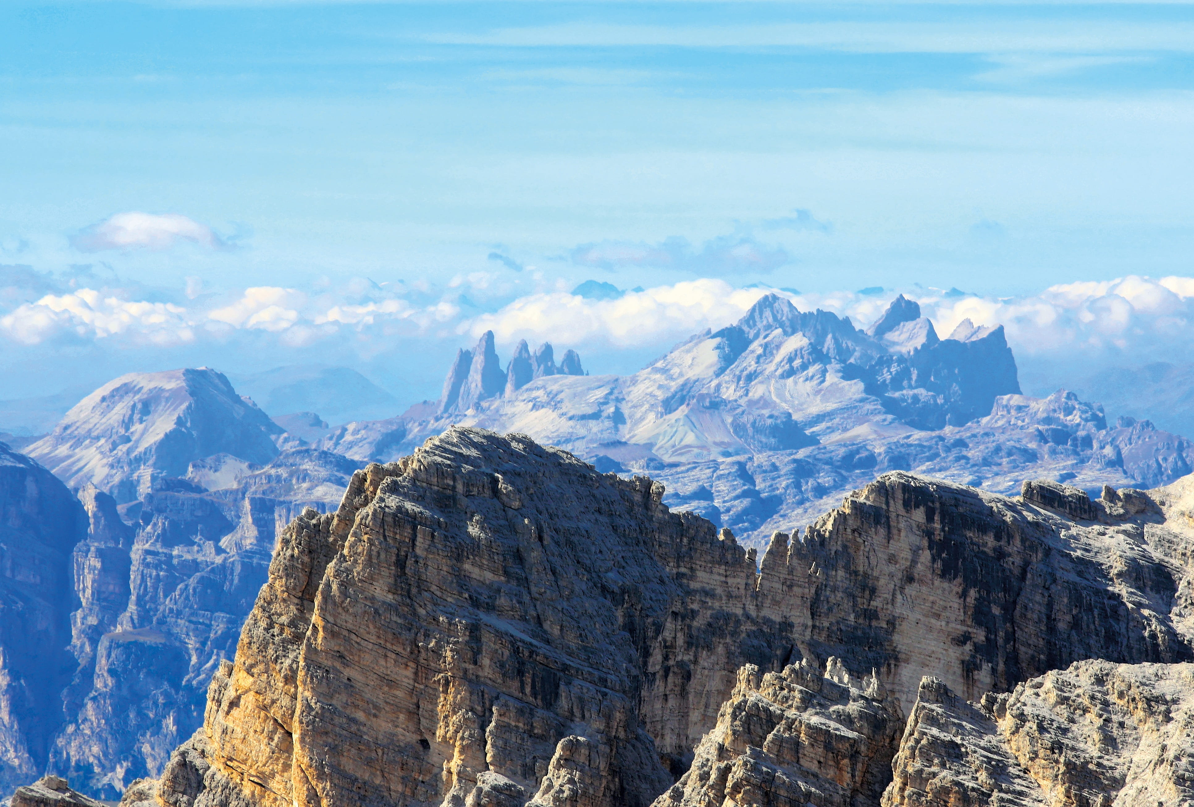 nature, mountains, mountain, solid, scenics - nature, landscape, tofana, 4K, tranquil scene, remote, idyllic, belluno, snowcapped mountain, environment, HD Wallpaper