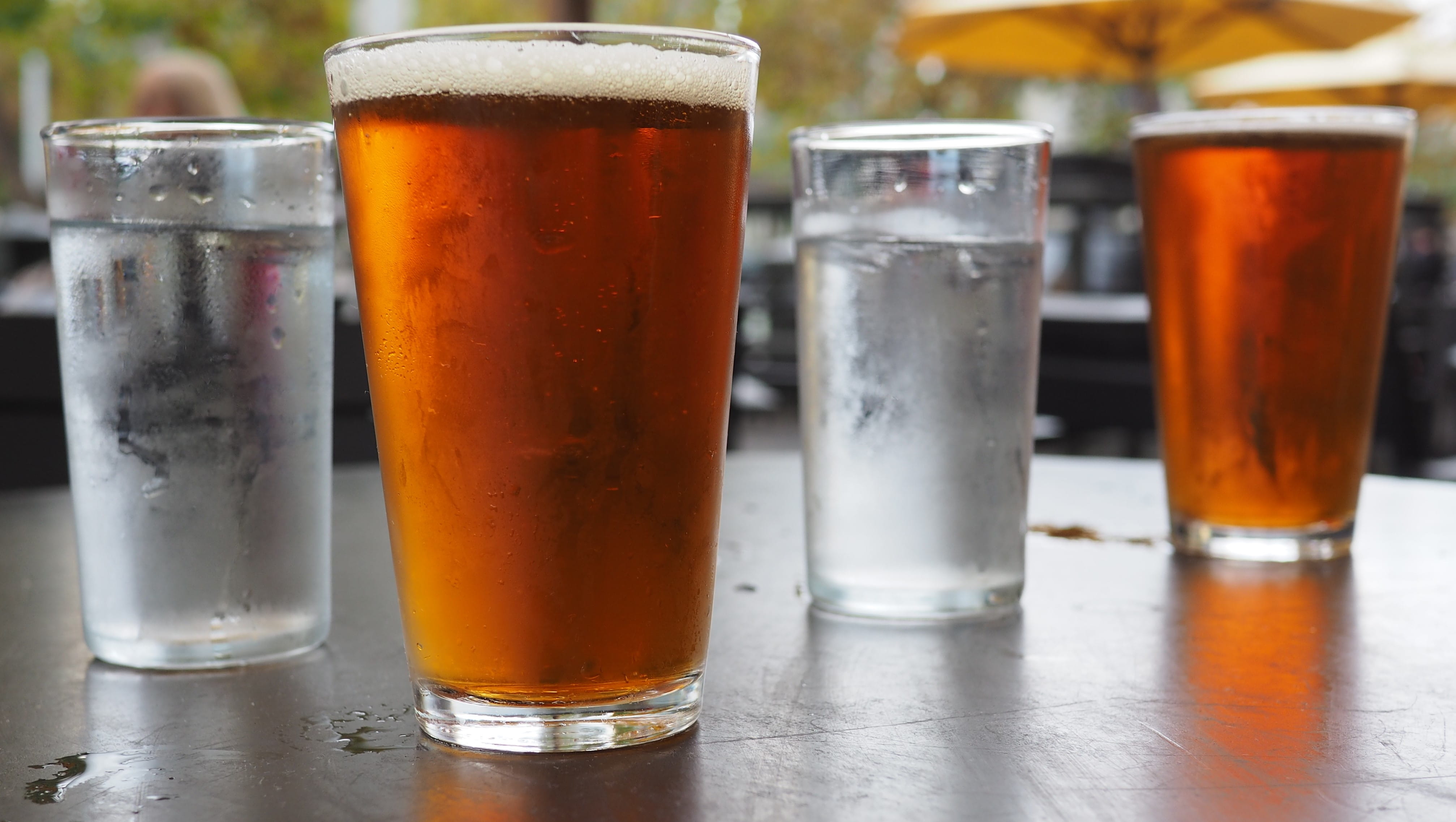 refreshment, wet, beer - alcohol, no people, beer, choice, bar counter, group of objects, alcohol, san francisco, 4K, acqua, three objects, craft beer, HD Wallpaper