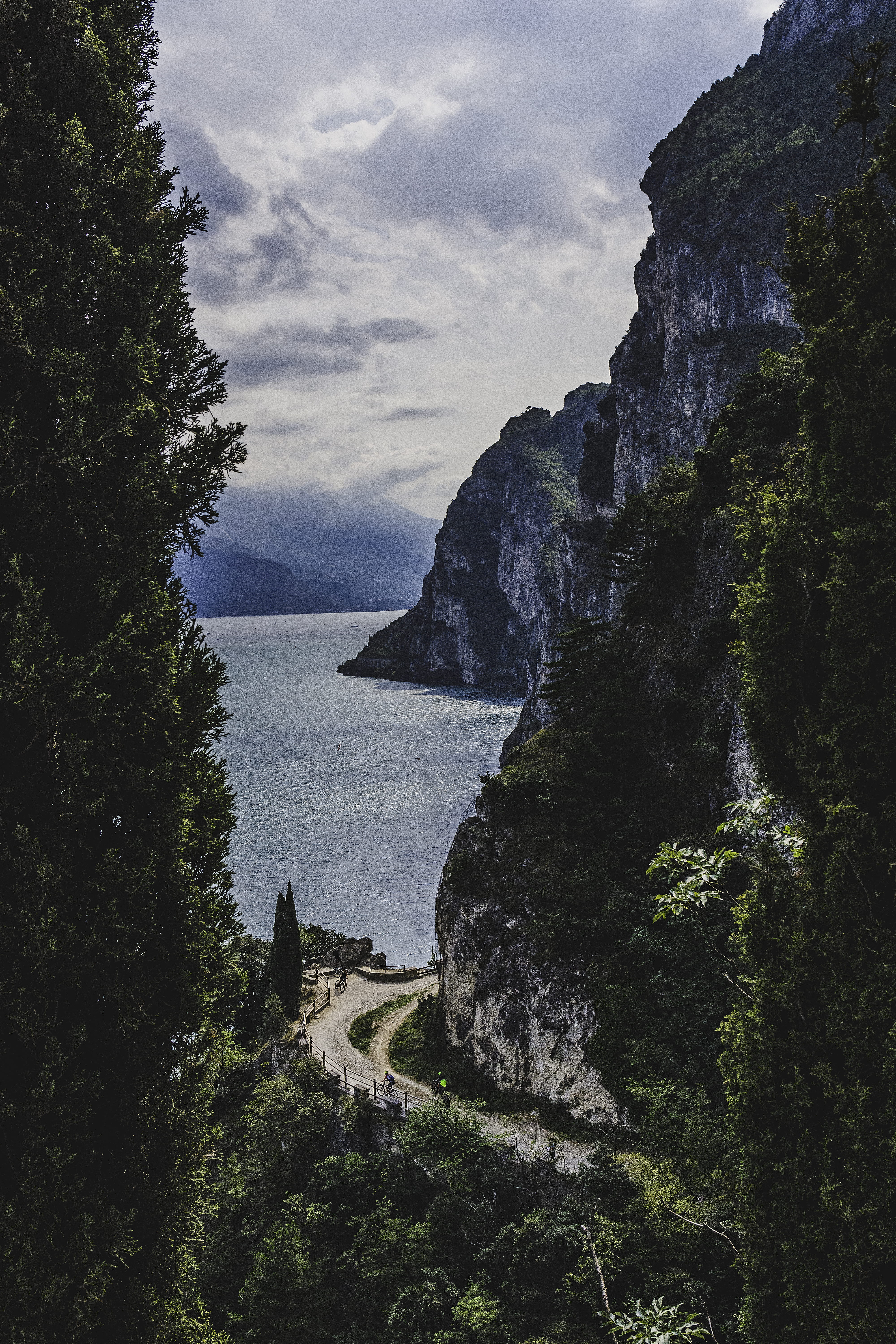 no people, formation, montagne, sea, outdoors, water, scorcio, non-urban scene, lago, scenics - nature, 5K, pine, tree, road, nature, tranquil scene, day, Phone HD Wallpaper