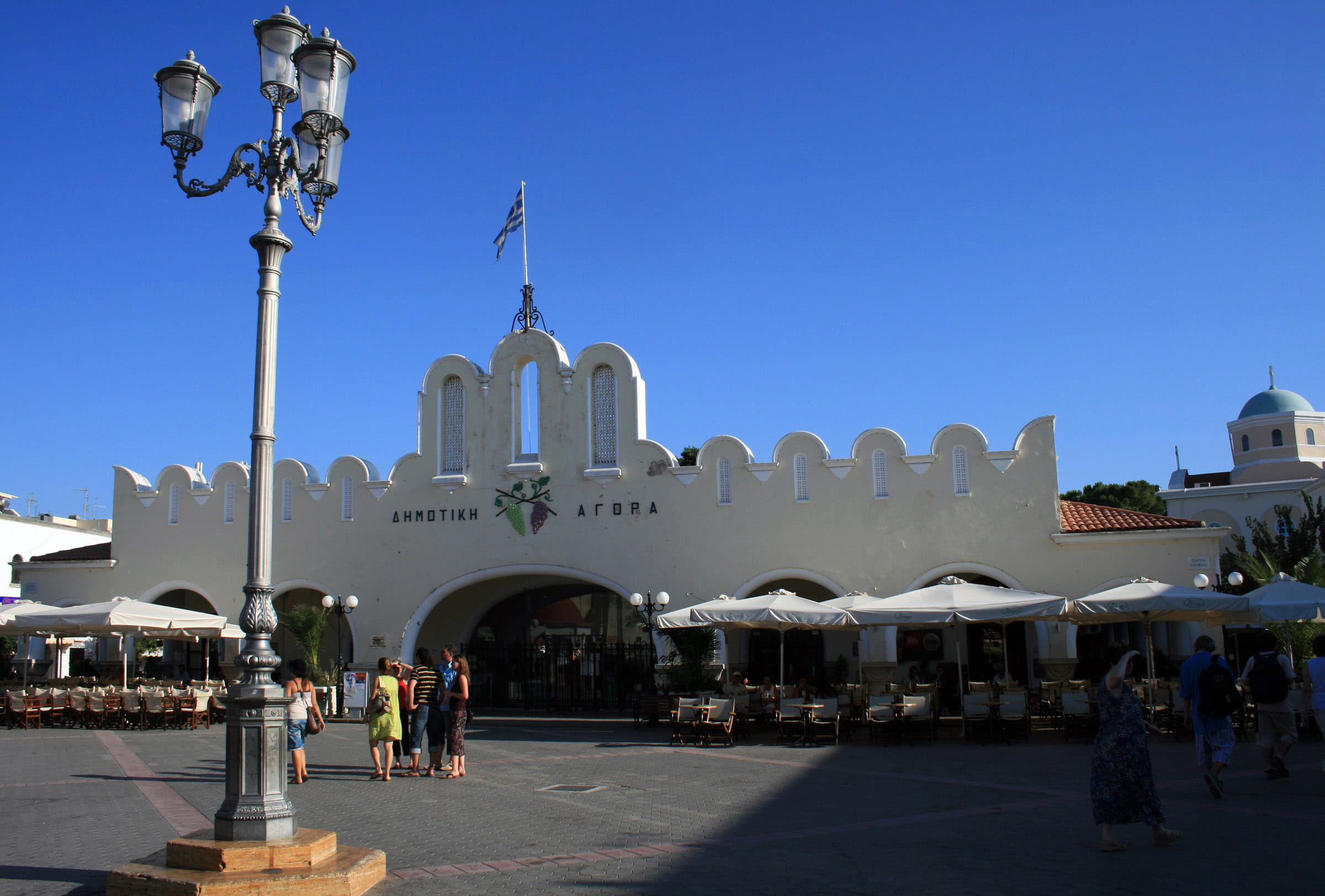 travel Locations, municipal market, greece, mosque, place of worship, market, belief, spirituality, minaret, street light, photos, tourism, built Structure, HD Wallpaper