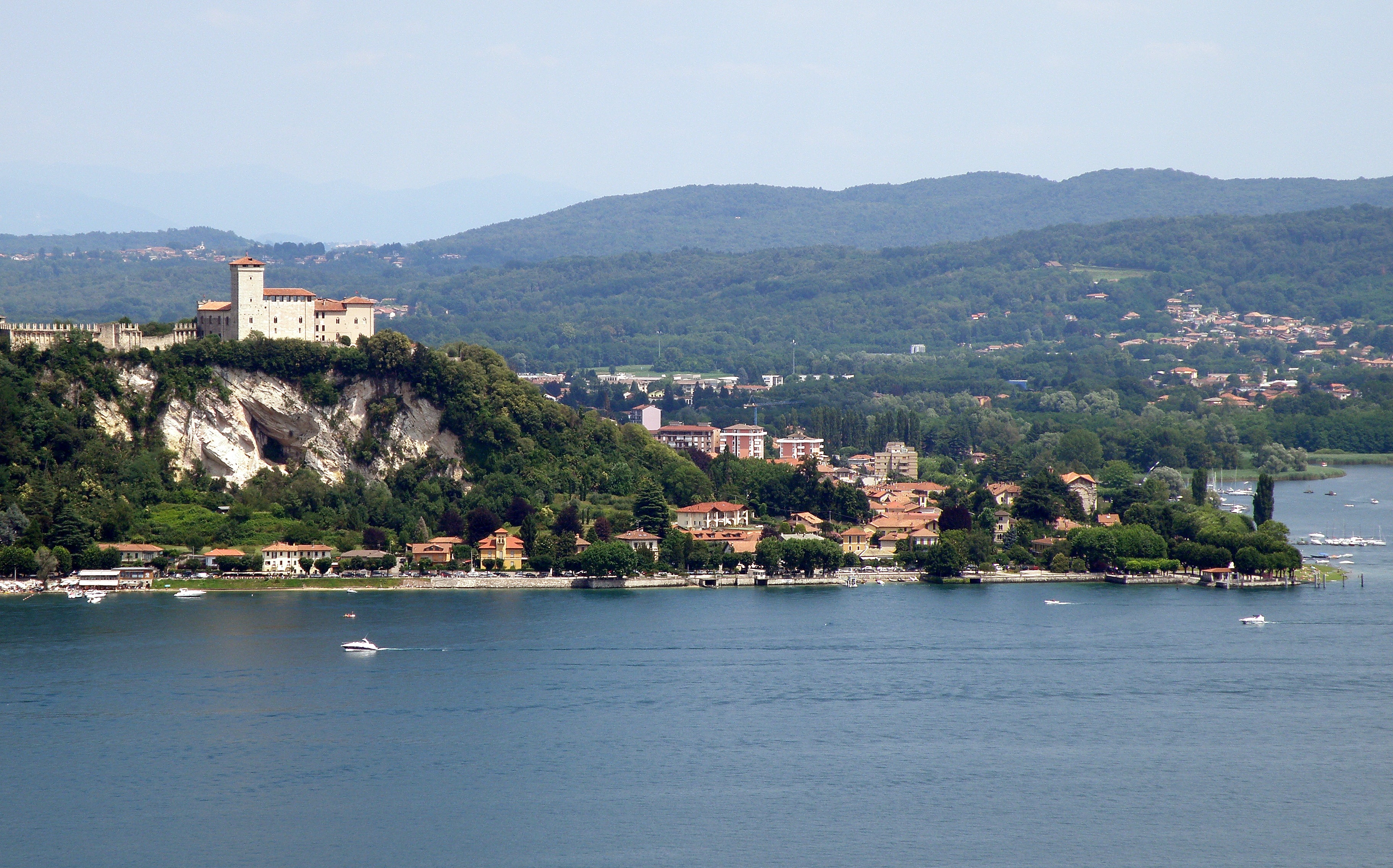 residential district, cityscape, town, city, no people, mountain range, land, italy, mountain, beauty in nature, panorama, scenics - nature, water, angera, HD Wallpaper