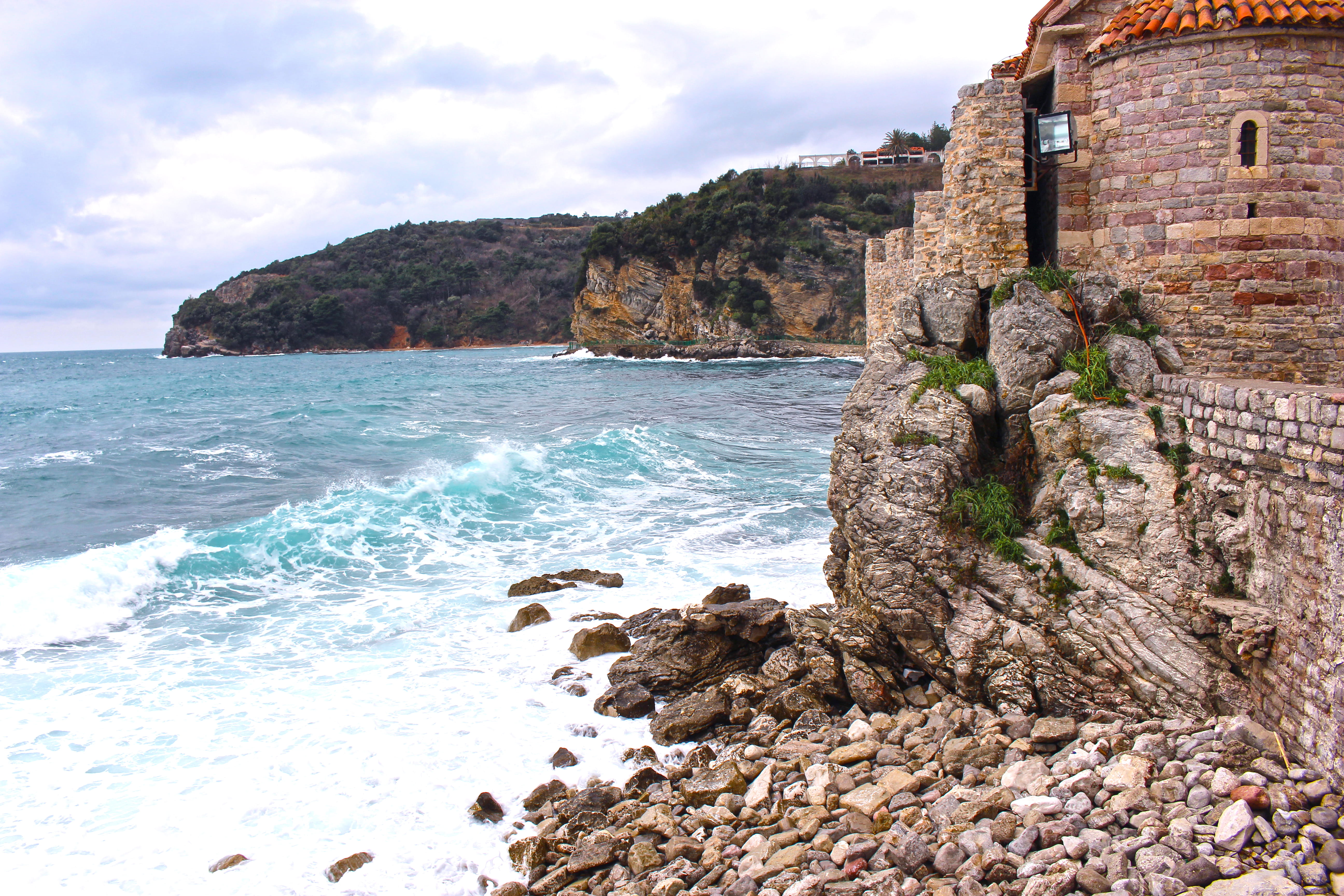 landscape, budva municipality, rocky coastline, water, beach, tranquility, beautiful, scenics - nature, paisaje, rock - object, canon, outdoors, cloud - sky, HD Wallpaper