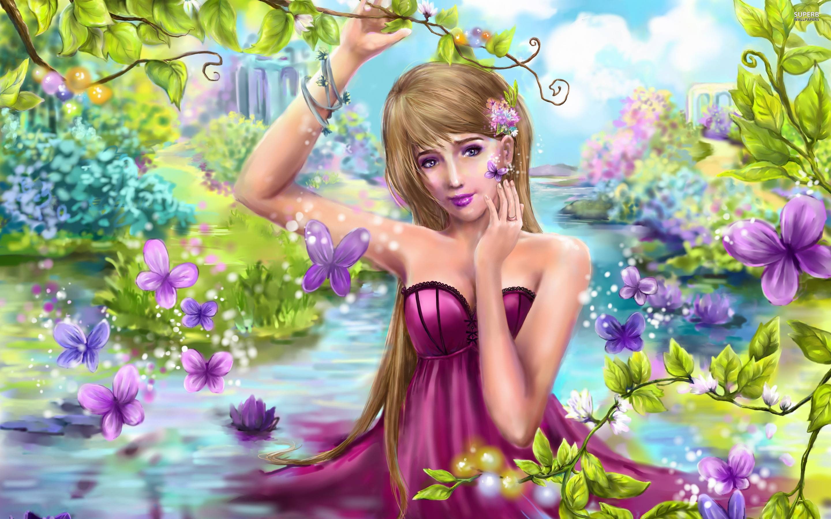 butterfly, flores, 2K, camelias, de, inverno, HD Wallpaper