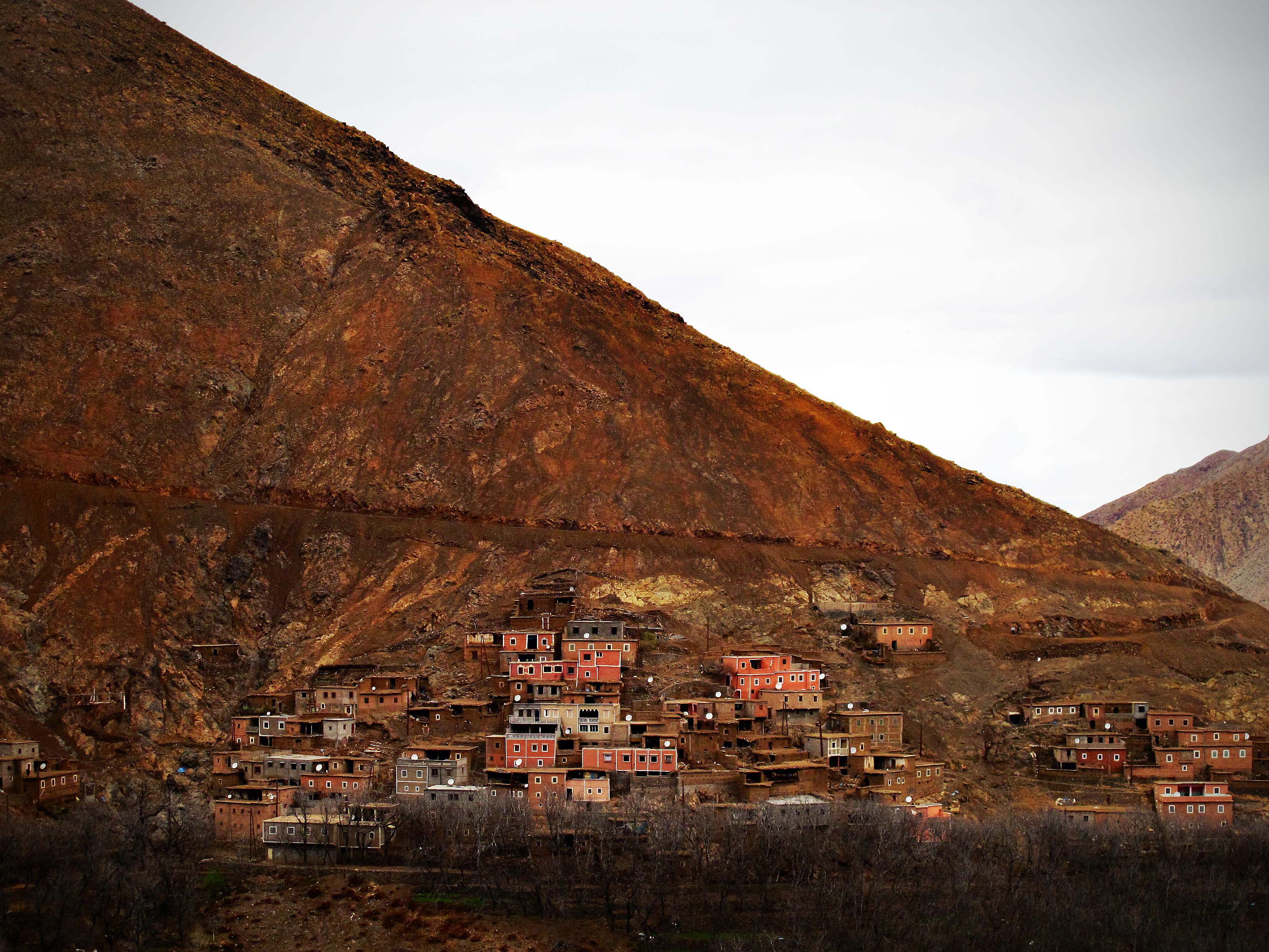 mountain, travel, building, nature, day, travel destinations, community, landscape, building exterior, built structure, atlas mountains, village, scenics - nature, HD Wallpaper