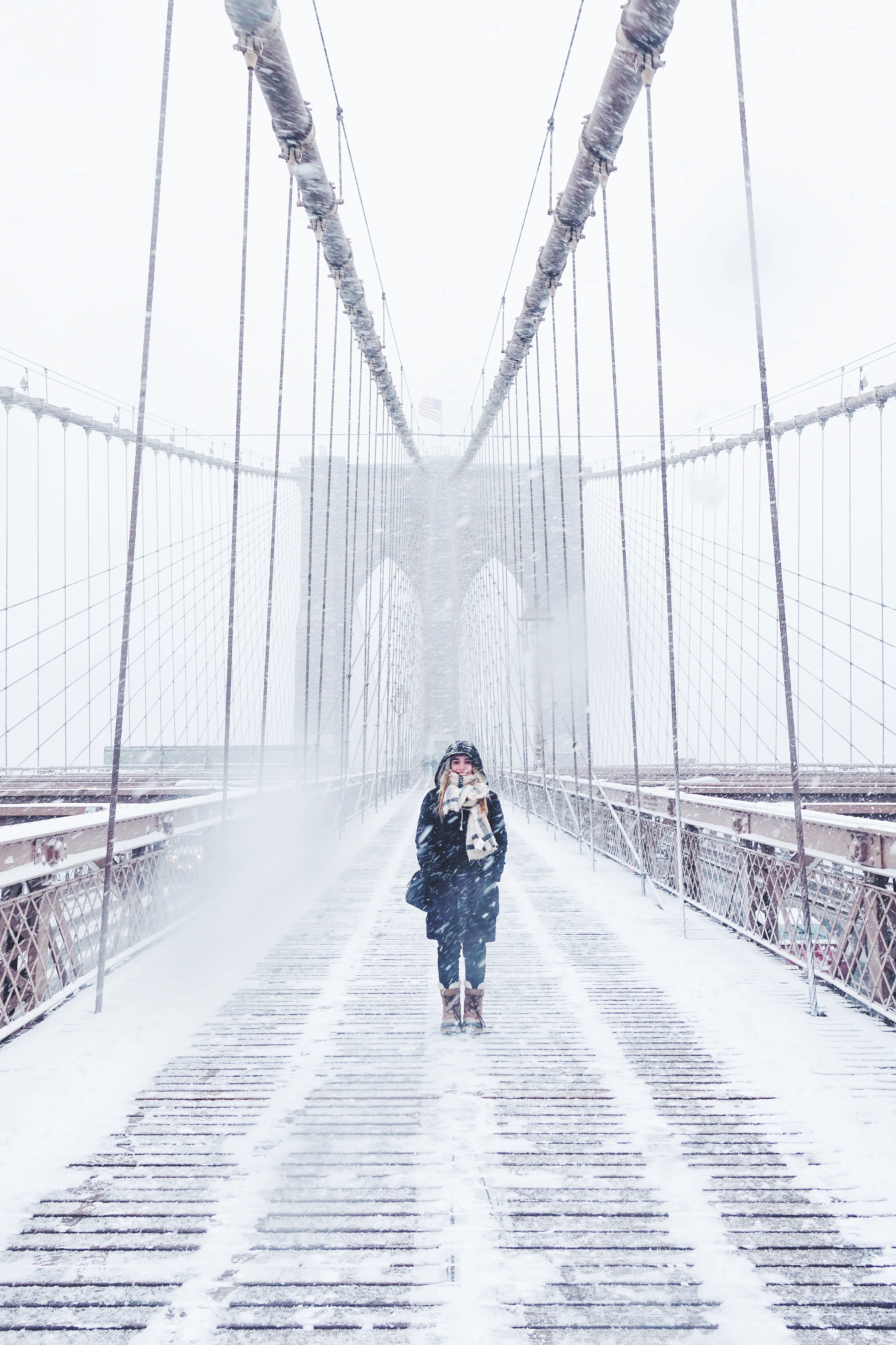 winter, transportation, city, snow, person, scarf, outdoors, travel destinations, sky, snowing, photography, full length, girl, lined, travel, real people, Phone HD Wallpaper
