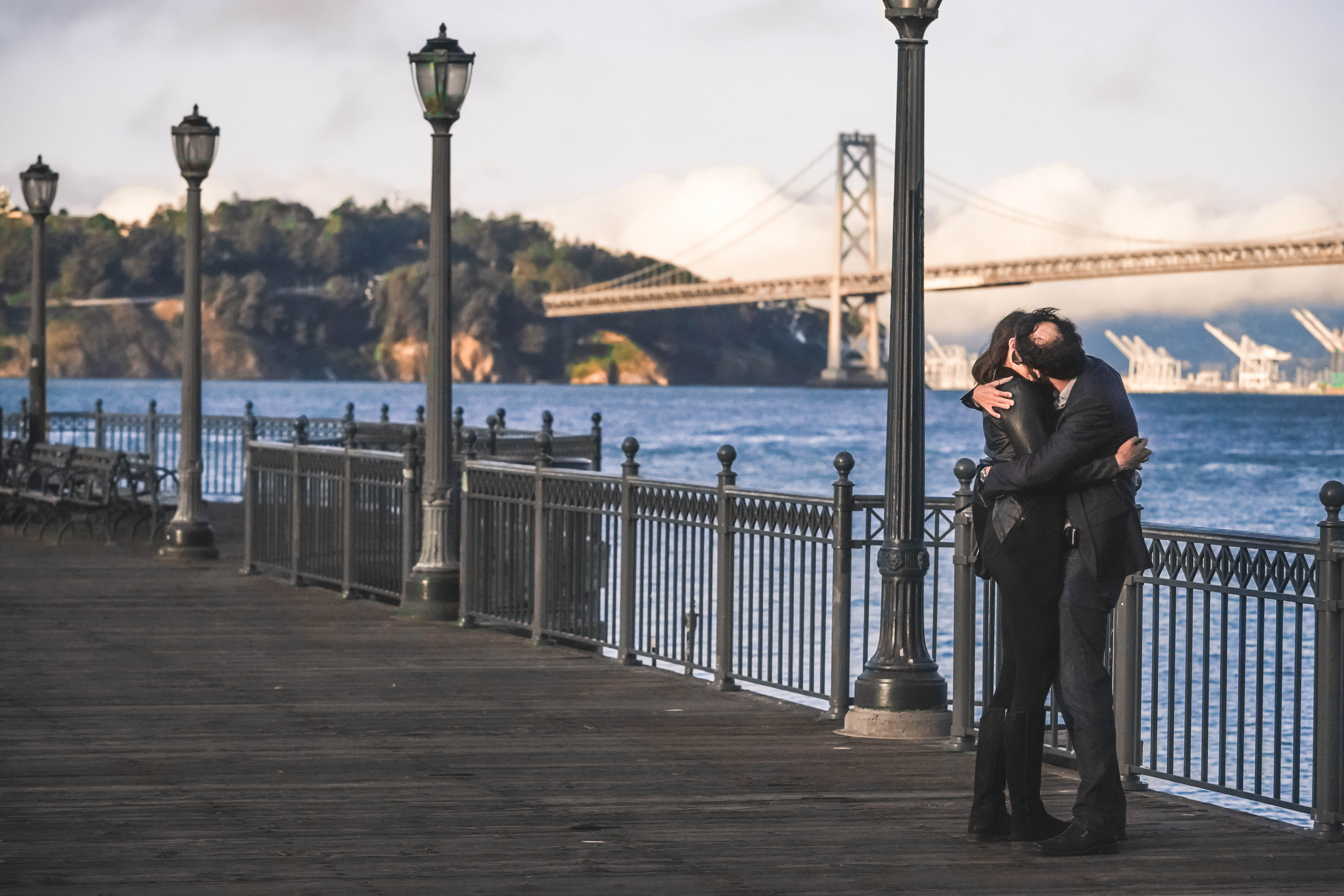 lifestyles, ocean, adult, built structure, men, casual clothing, bridge - man made structure, bay, scene, 5K, guard, architecture, beside, outdoors, real people, HD Wallpaper