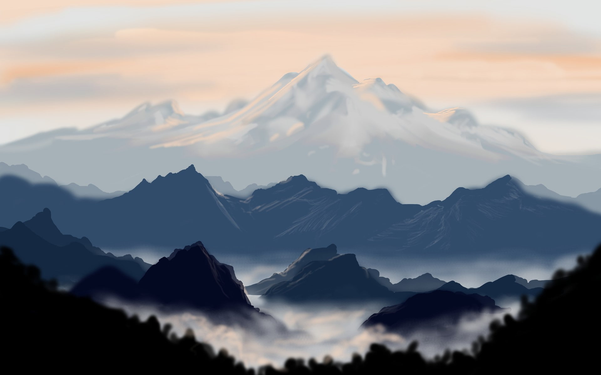 tranquility, montains, cold temperature, tranquil scene, 1080P, snowcapped mountain, idyllic, mountain, no people, majestic, cloud - sky, winter, landscape, HD Wallpaper