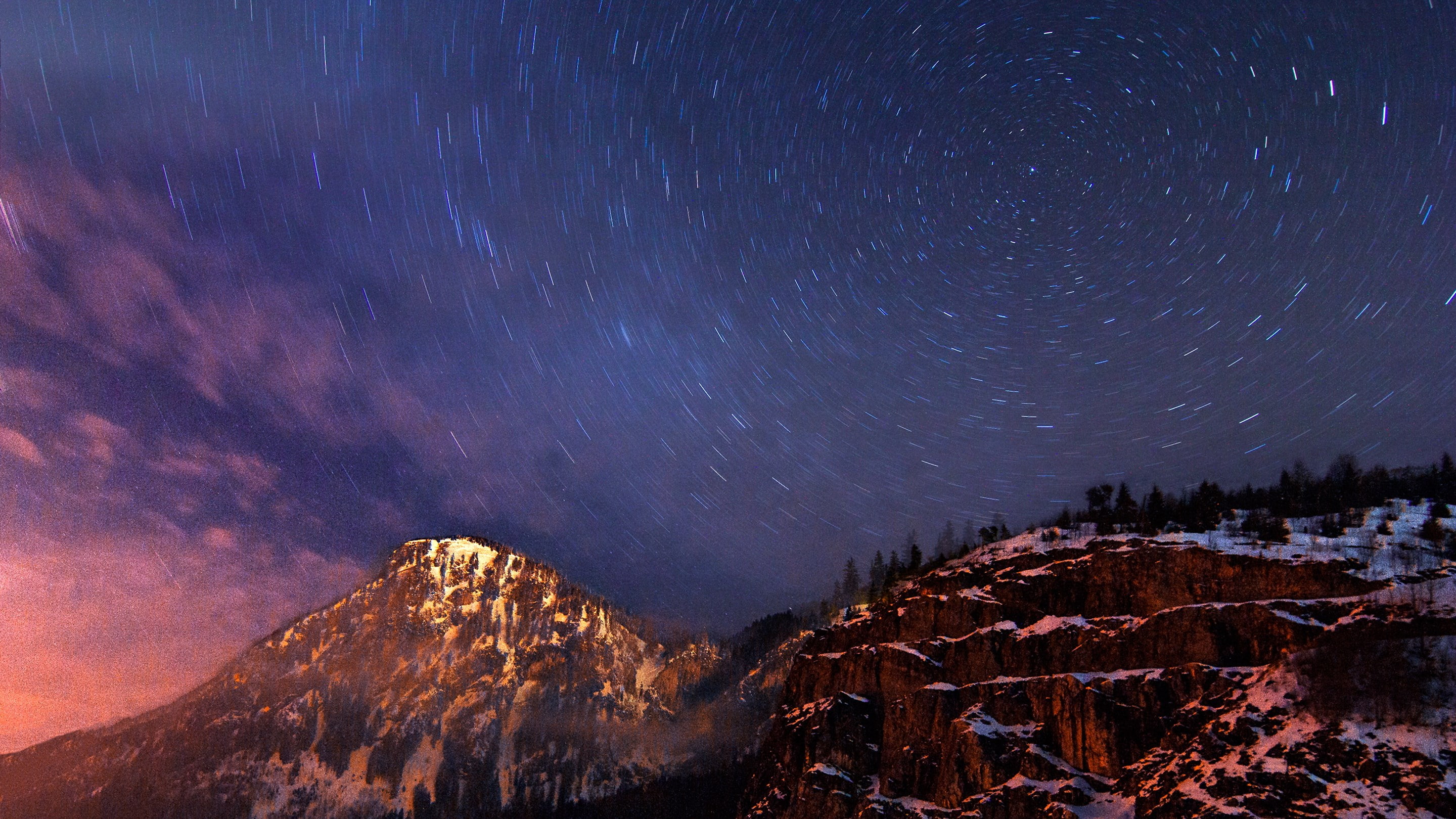 beauty in nature, star field, snowcapped mountain, cold temperature, galaxy, nature, outdoors, night, milky way, scenics - nature, star, astronomy, snow, HD Wallpaper