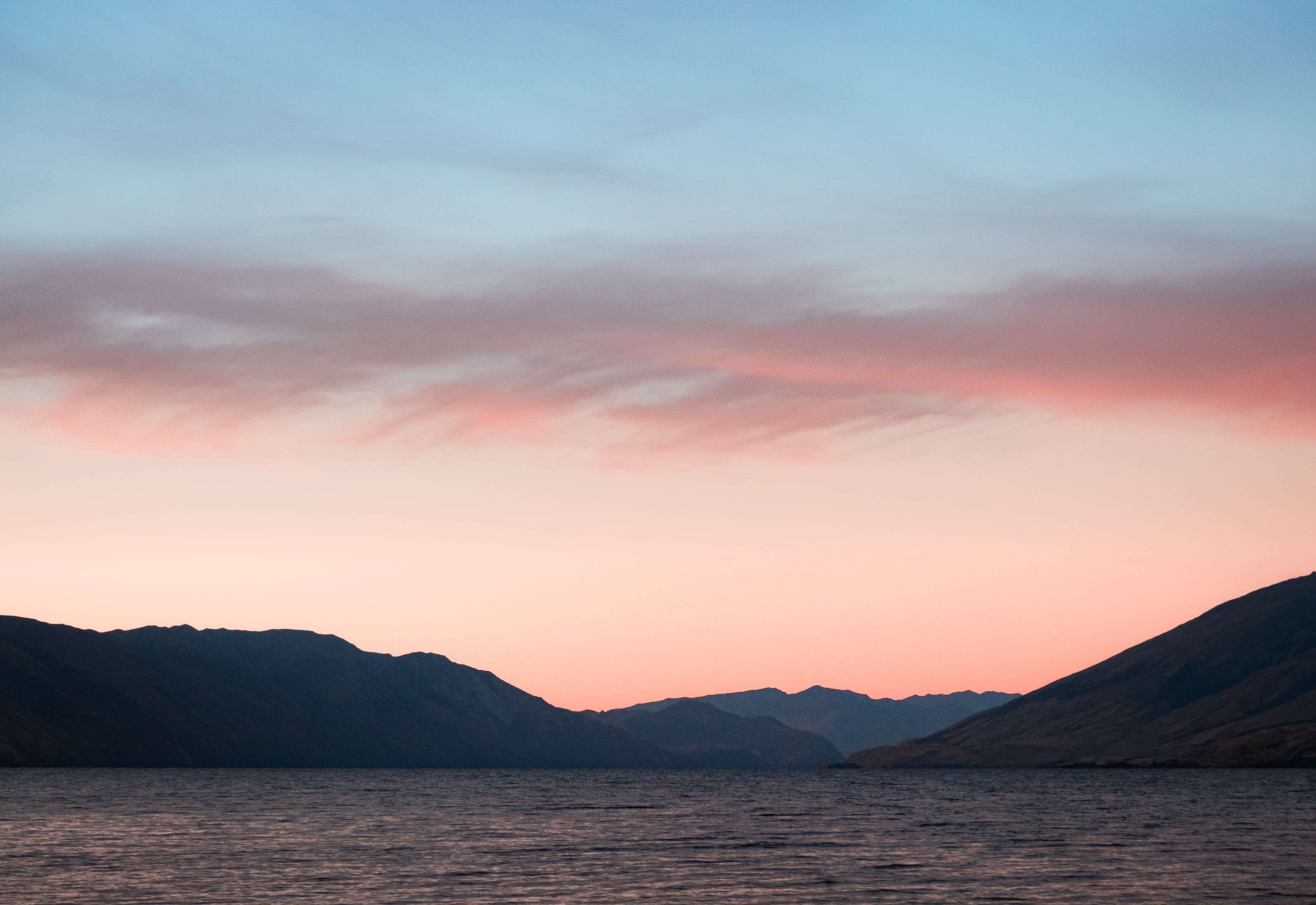 idyllic, sunrise, background, ocean, no people, sunset, wisp, water, tranquility, montain, river, lake, beauty in nature, landscape, nature, HD Wallpaper