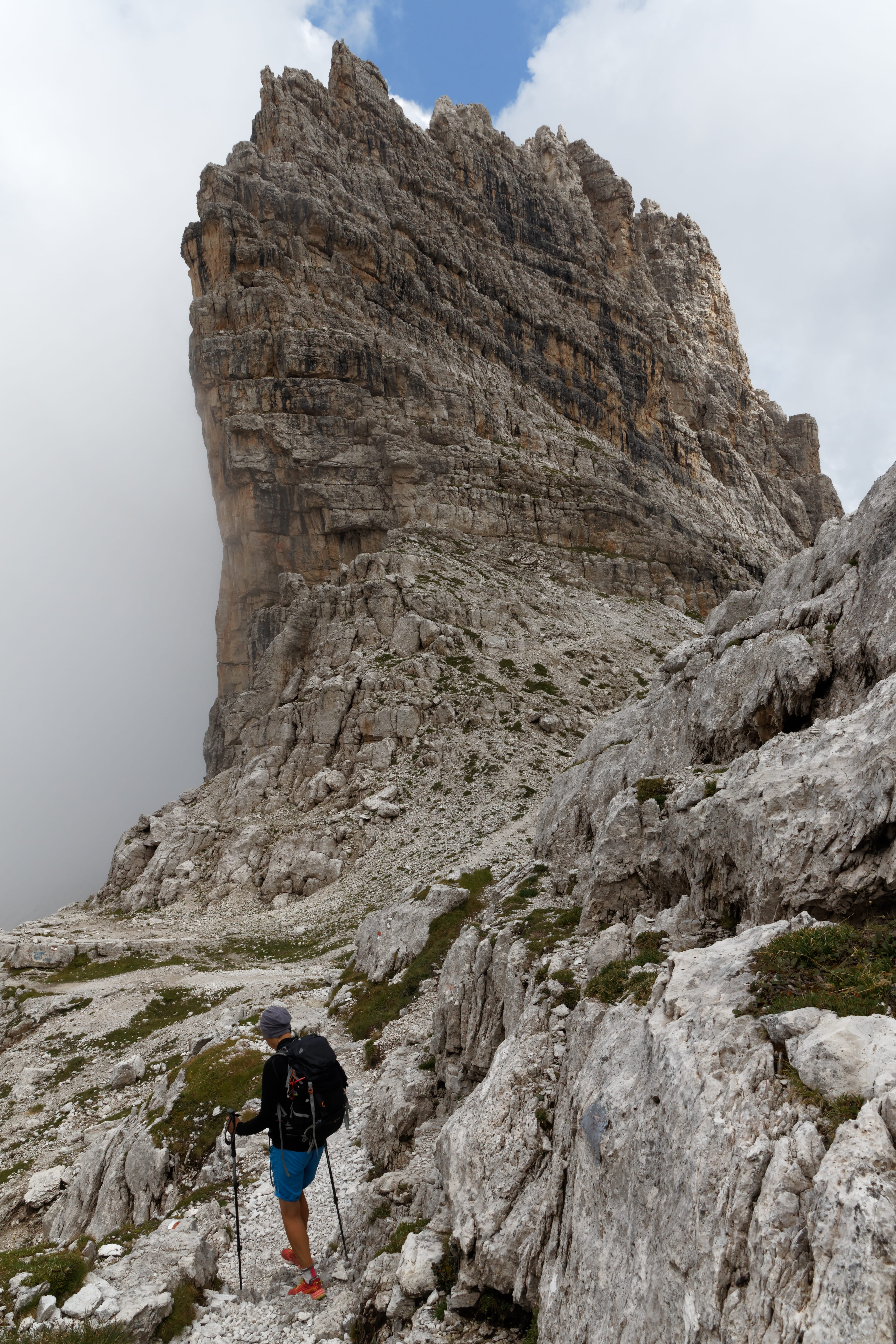 activity, adventure, 5K, leisure activity, day, climbing gear, sky, mountain, one person, rock - object, nature, hiker, standing, backpack, lifestyles, Phone HD Wallpaper