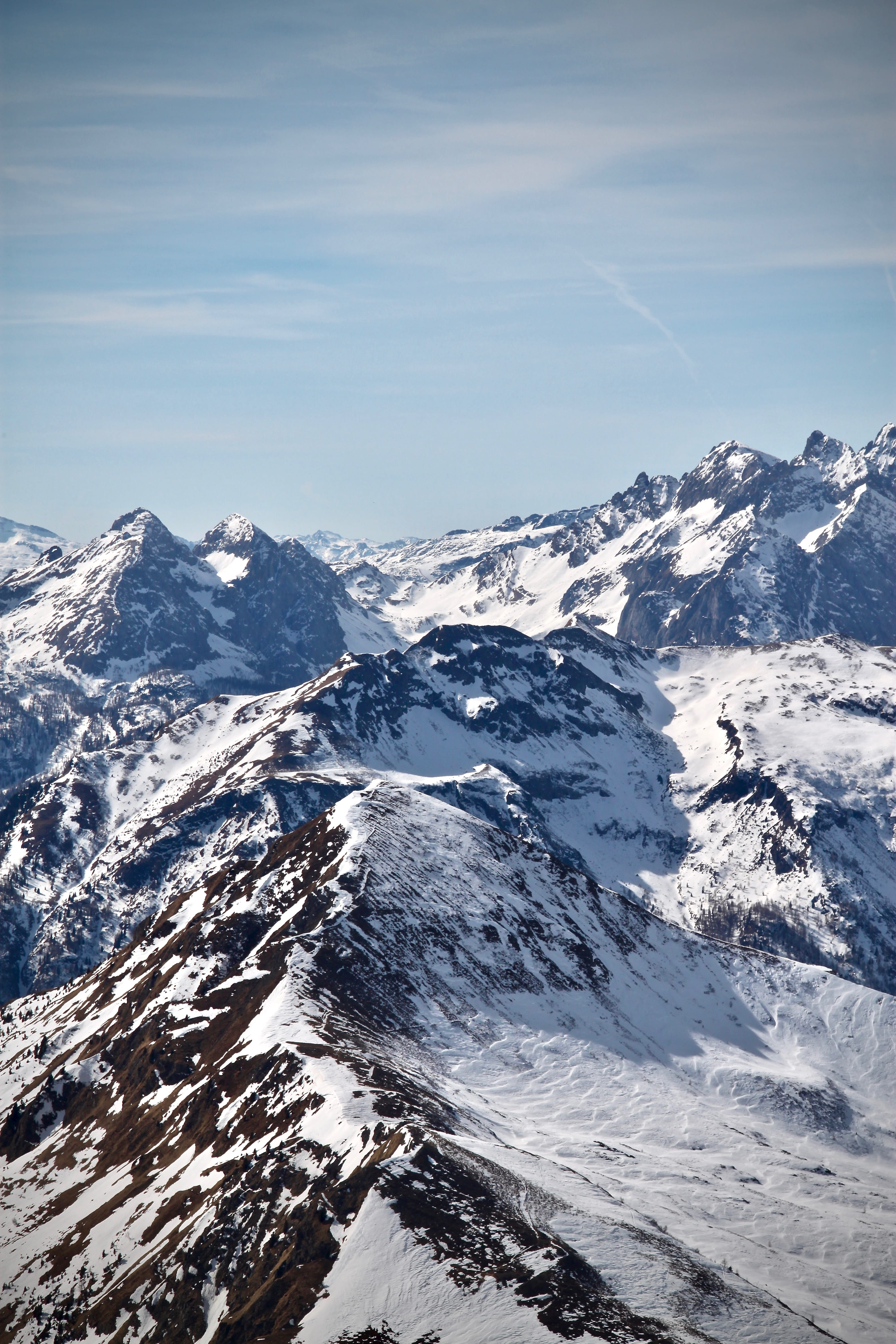 ranges, tranquility, range, scenics - nature, dish, nature, landscape, 4K, meal, snow, mountain, mountain range, cloud - sky, leisure activities, mountain peak, Phone HD Wallpaper