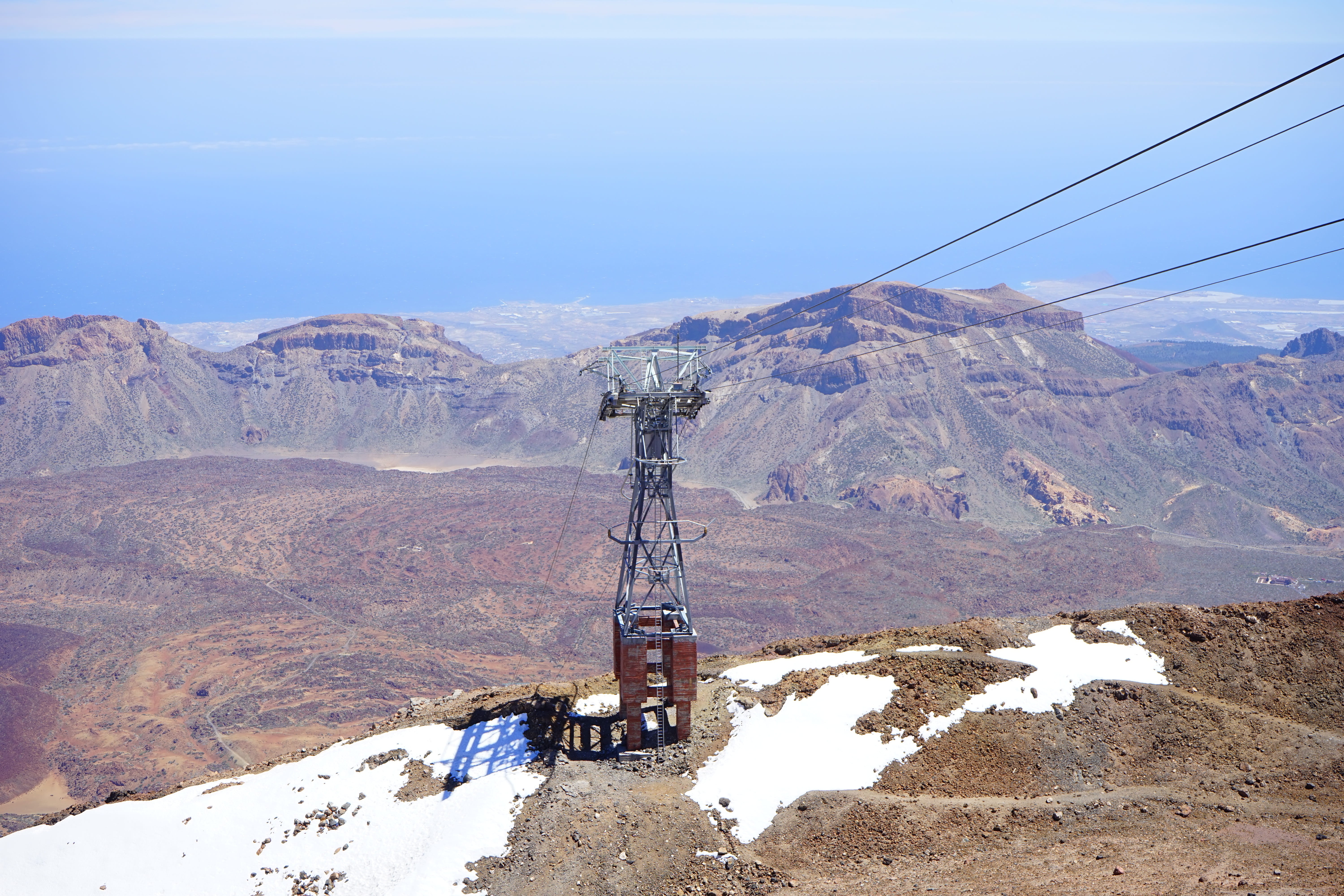 power supply, read cañadas, day, tenerife, beauty in nature, cable, environment, mountain, snow, fuel and power generation, canary islands, sky, winter, HD Wallpaper