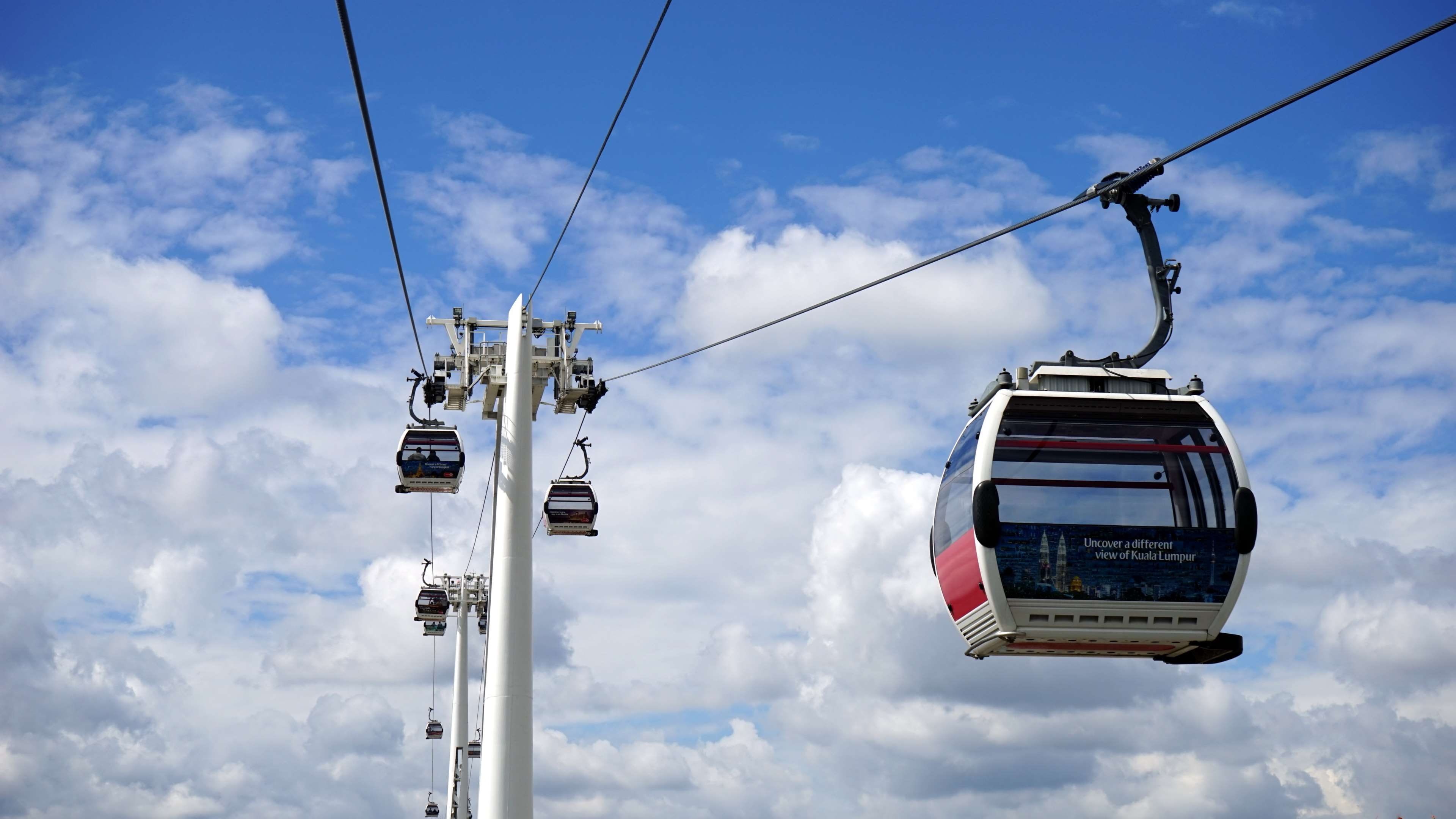 famous, overhead cable car, transport, connection, landscape, exterior, no people, modern, aerial, steel cable, mode of transportation, cloud - sky, cable car, HD Wallpaper