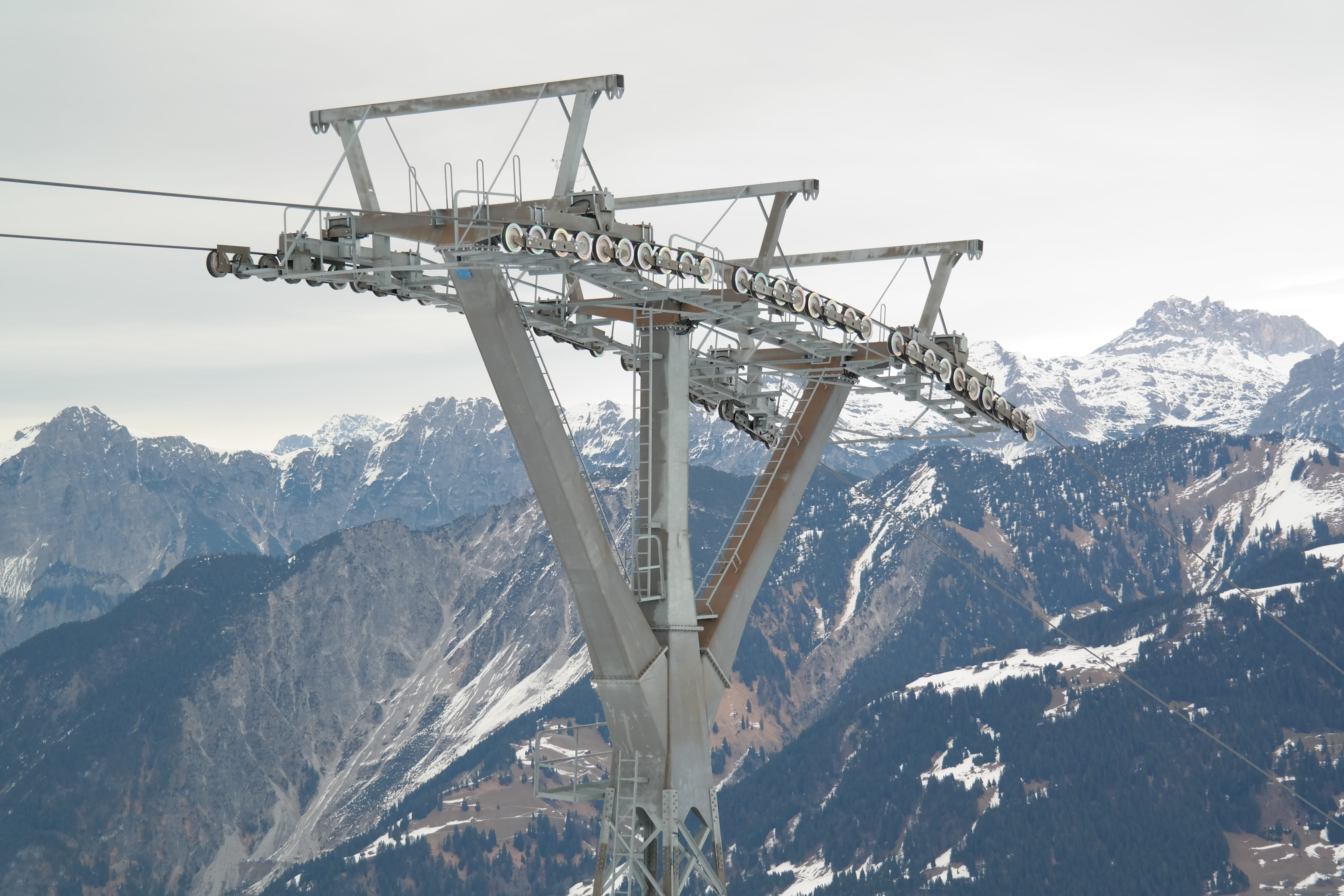 nature, golm, snowcapped mountain, tranquil scene, 5K, non-urban scene, mountain range, masts, cable car, no people, ski area, scenics - nature, mountain, HD Wallpaper
