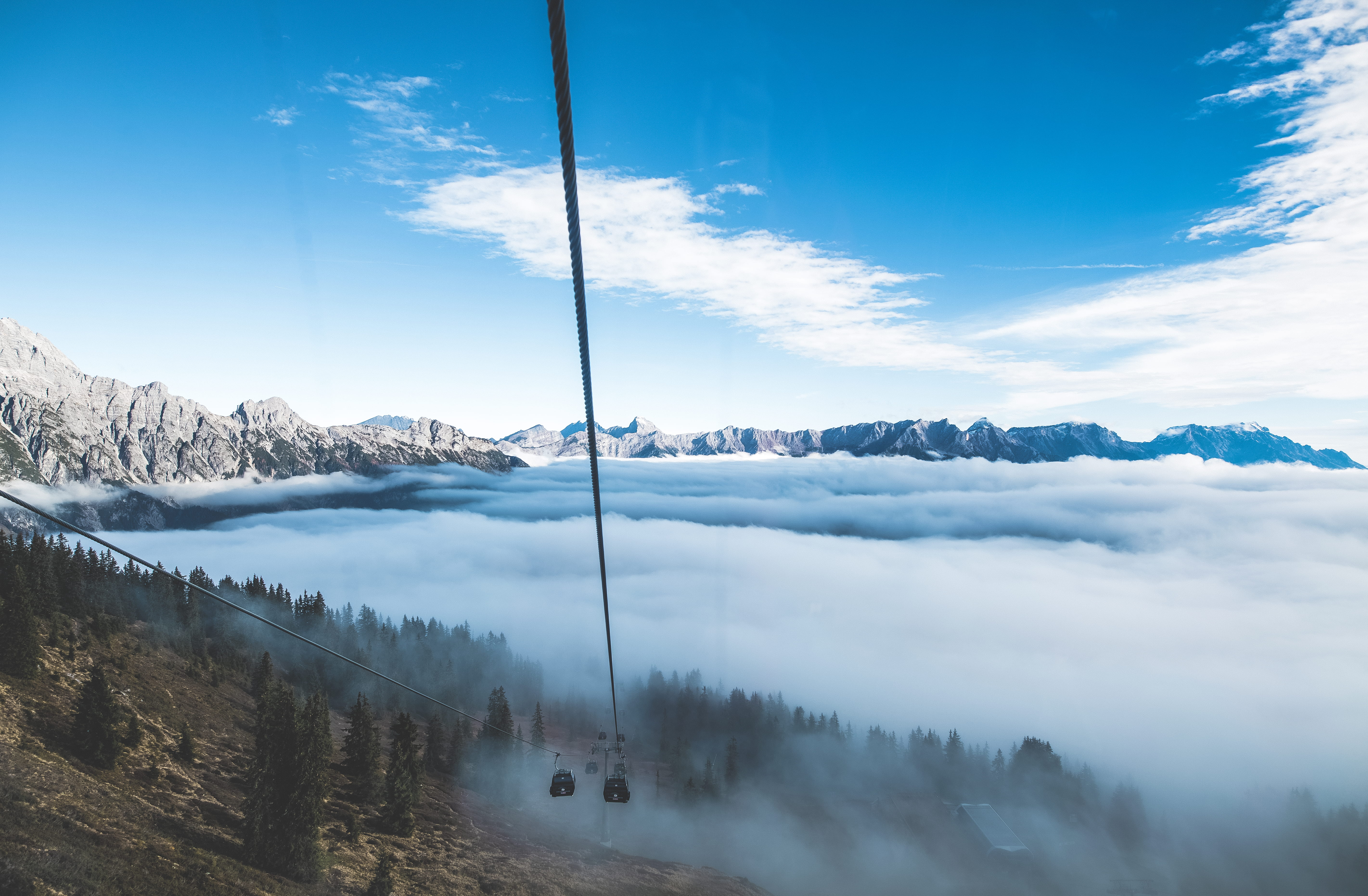 non-urban scene, photography, top, trees, idyllic, aerial passenger line, ascensionist, mountain range, aerial passenger tramway, beauty in nature, alpinist, HD Wallpaper