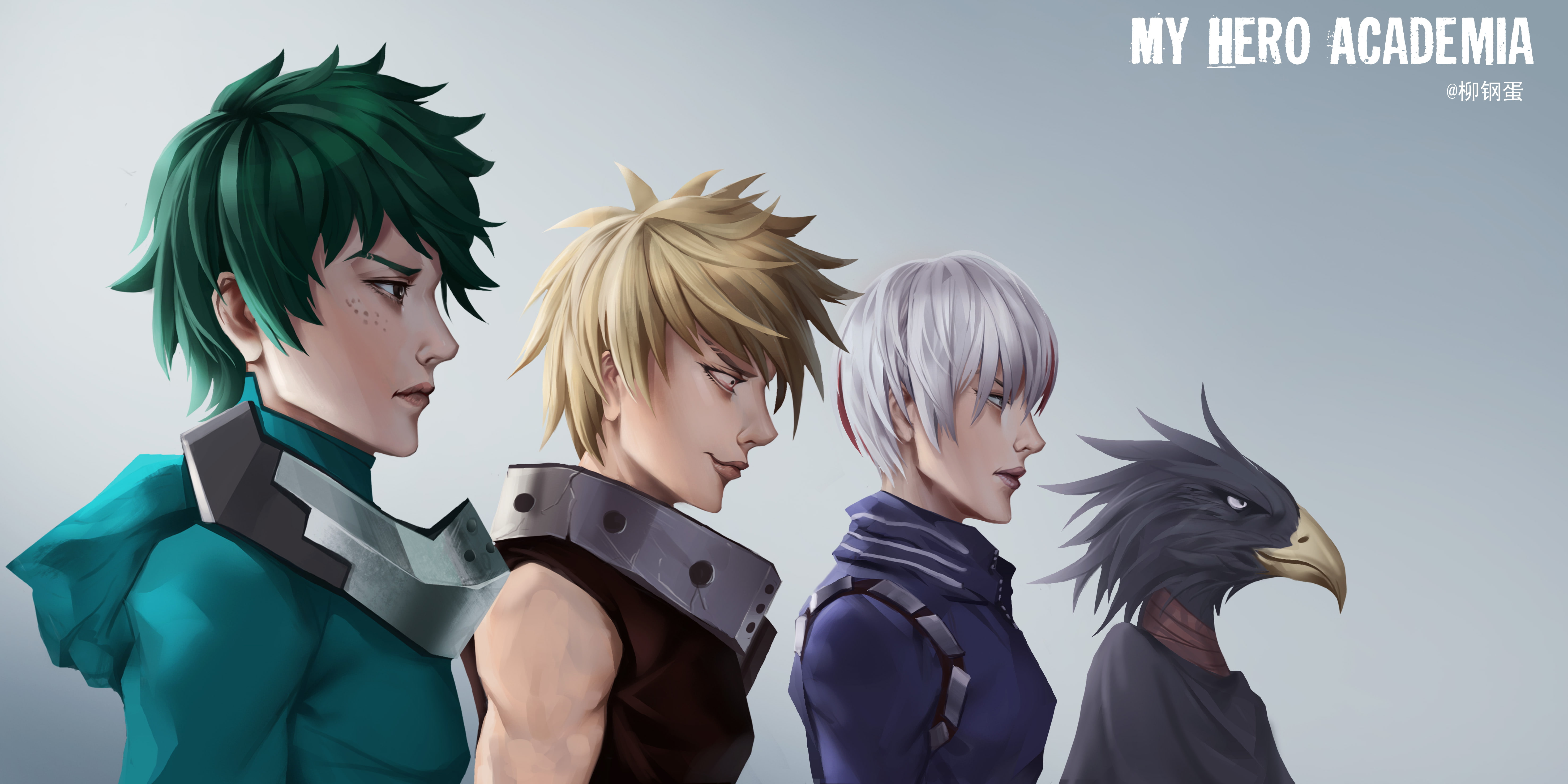 Fumikage Tokoyami, Katsuki Bakugou, Anime, 5K, Izuku Midoriya, Shoto Todoroki, My Hero Academia, HD Wallpaper