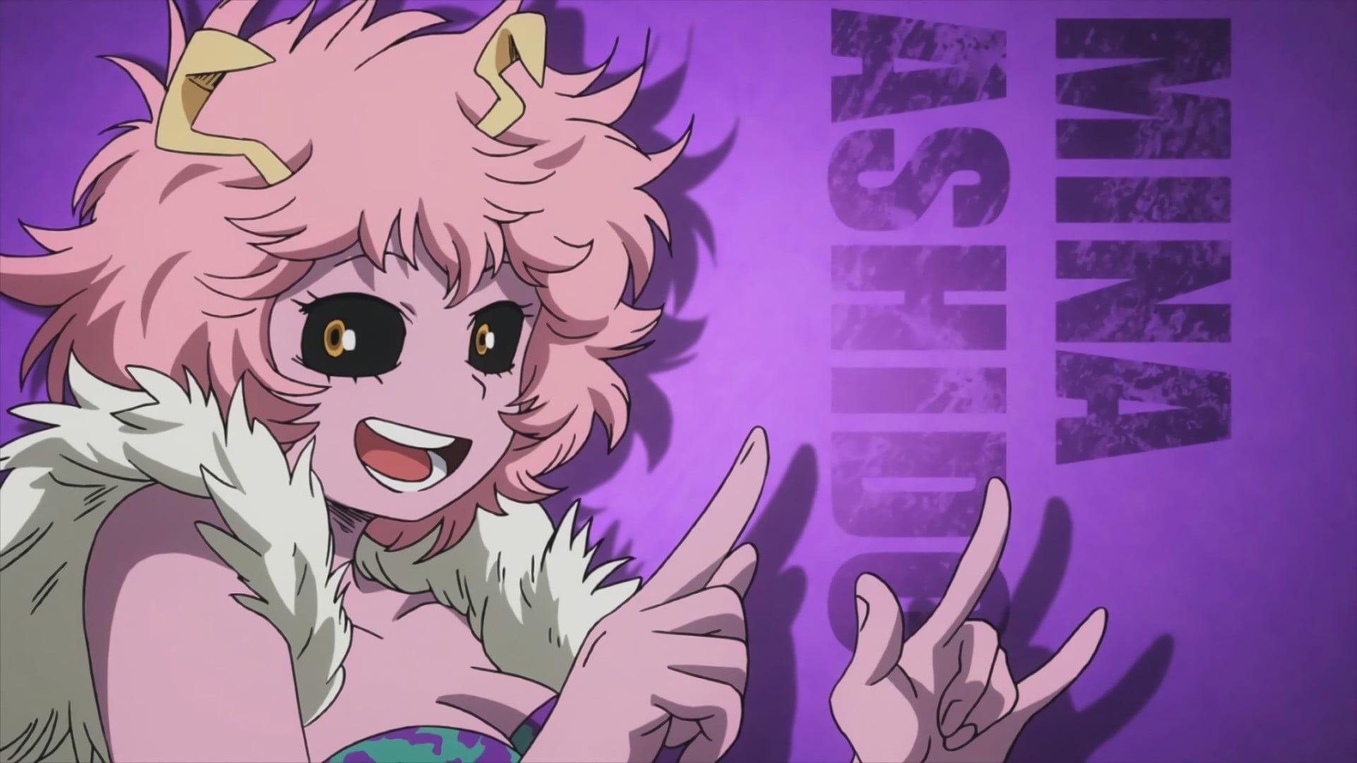 human body part, creativity, headshot, Boku no Hero Academia, men, indoors, emotion, 1080P, mina, ashido, human face, portrait, smiling, pink color, HD Wallpaper