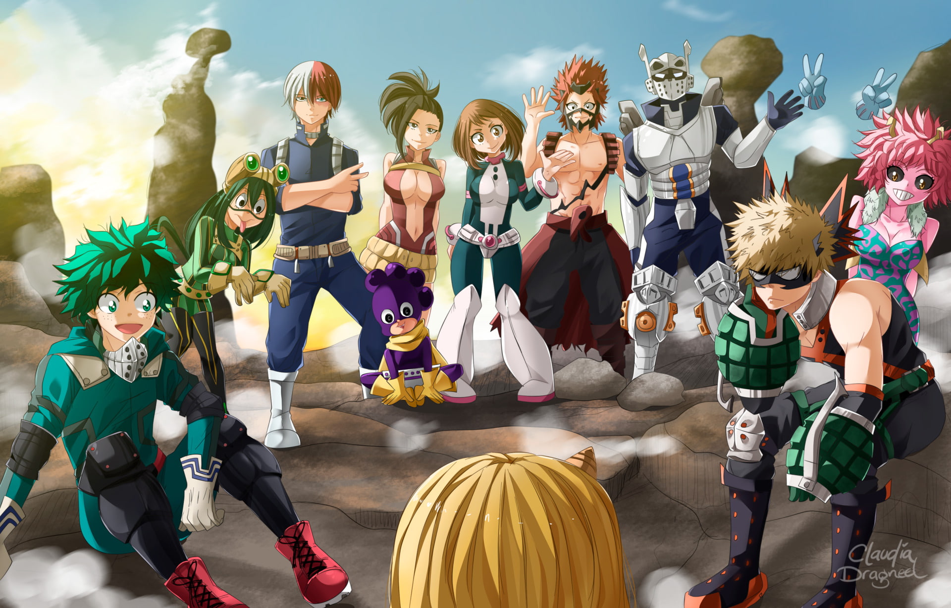 Minoru Mineta, Katsuki Bakugou, Anime, Mina Ashido, Tsuyu Asui, 1080P, Shoto Todoroki, Ochaco Uraraka, My Hero Academia, Izuku Midoriya, Eijiro Kirishima, HD Wallpaper