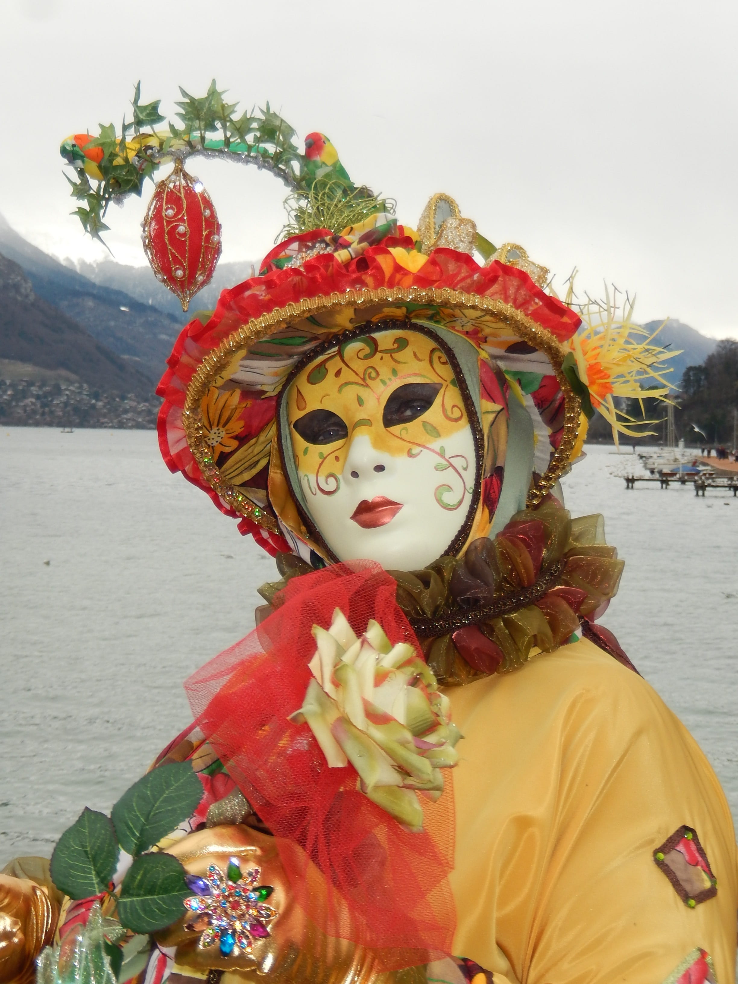 incidental people, mask - Disguise, headshot, lifestyles, people, portrait, Carnival, outdoors, Disguise, women, leisure activity, nature, obscured face, Phone HD Wallpaper