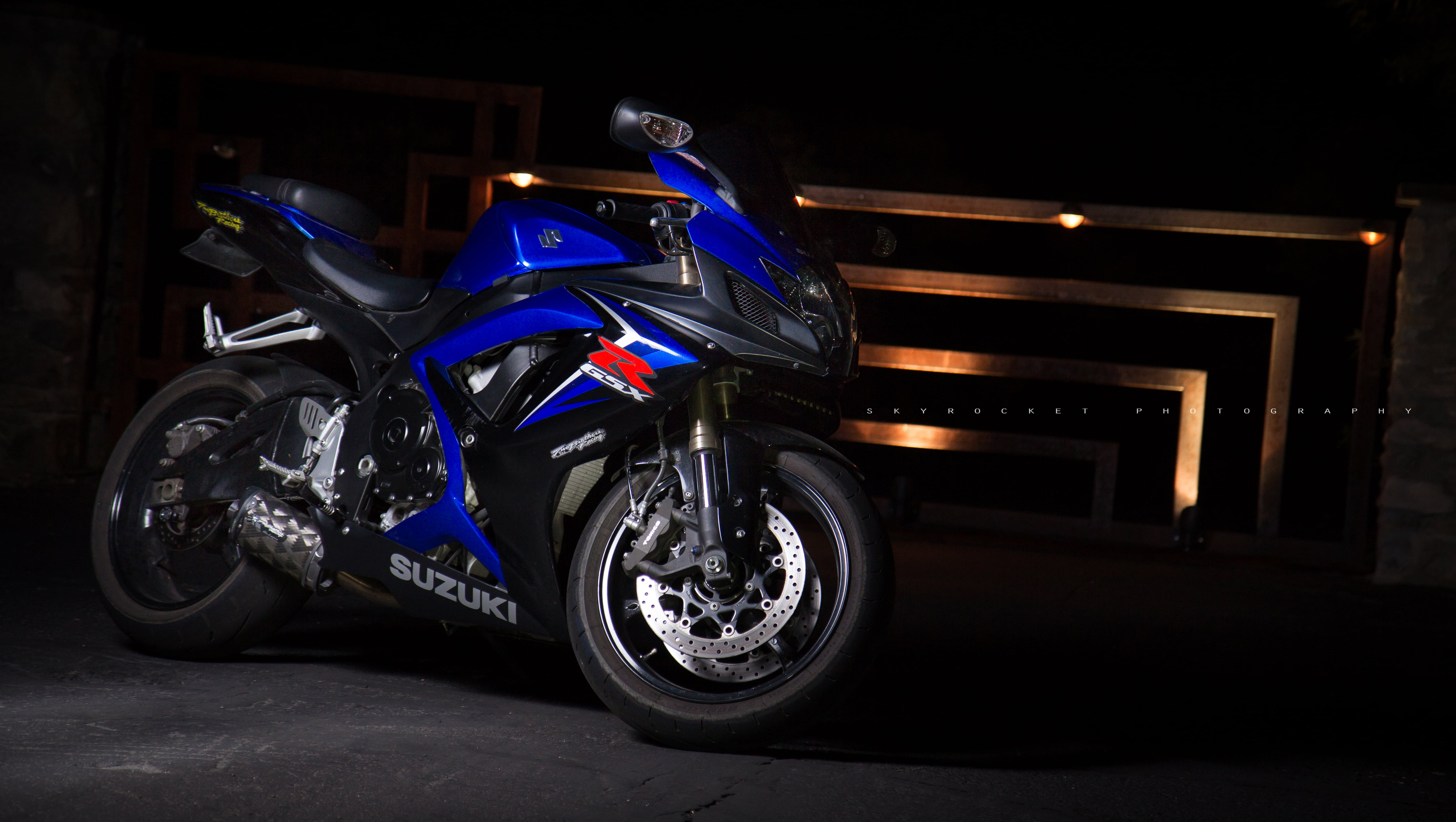 dark, outdoors, motor vehicle, supersport, Suzuki, street, land vehicle, stationary, rsx, lighting equipment, road, night, light, mode of transportation, HD Wallpaper
