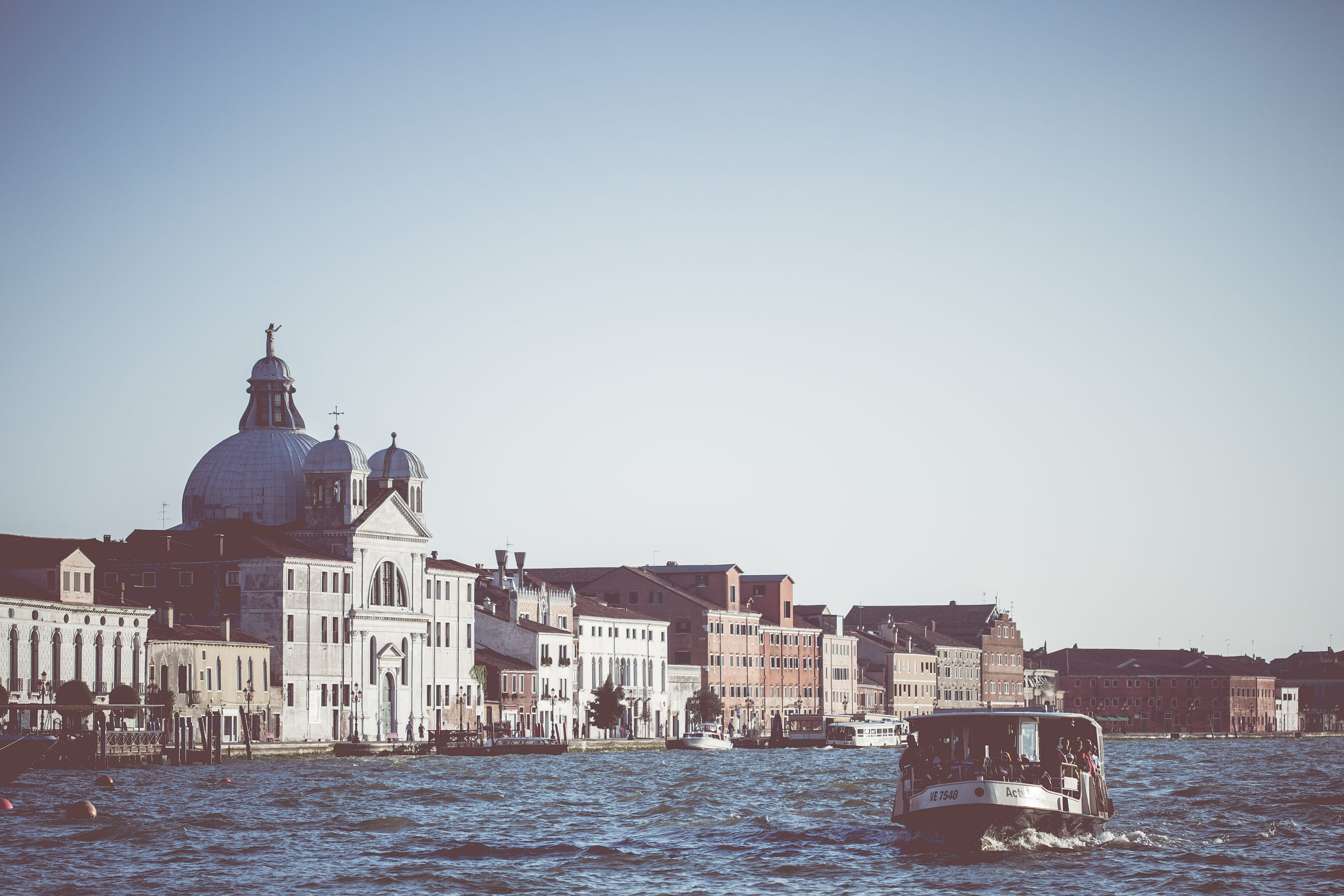 venice - Italy, place of worship, bus, outdoors, nature, nautical Vessel, travel Destinations, cloudless, europe, sky, church, waterfront, religion, transportation, HD Wallpaper