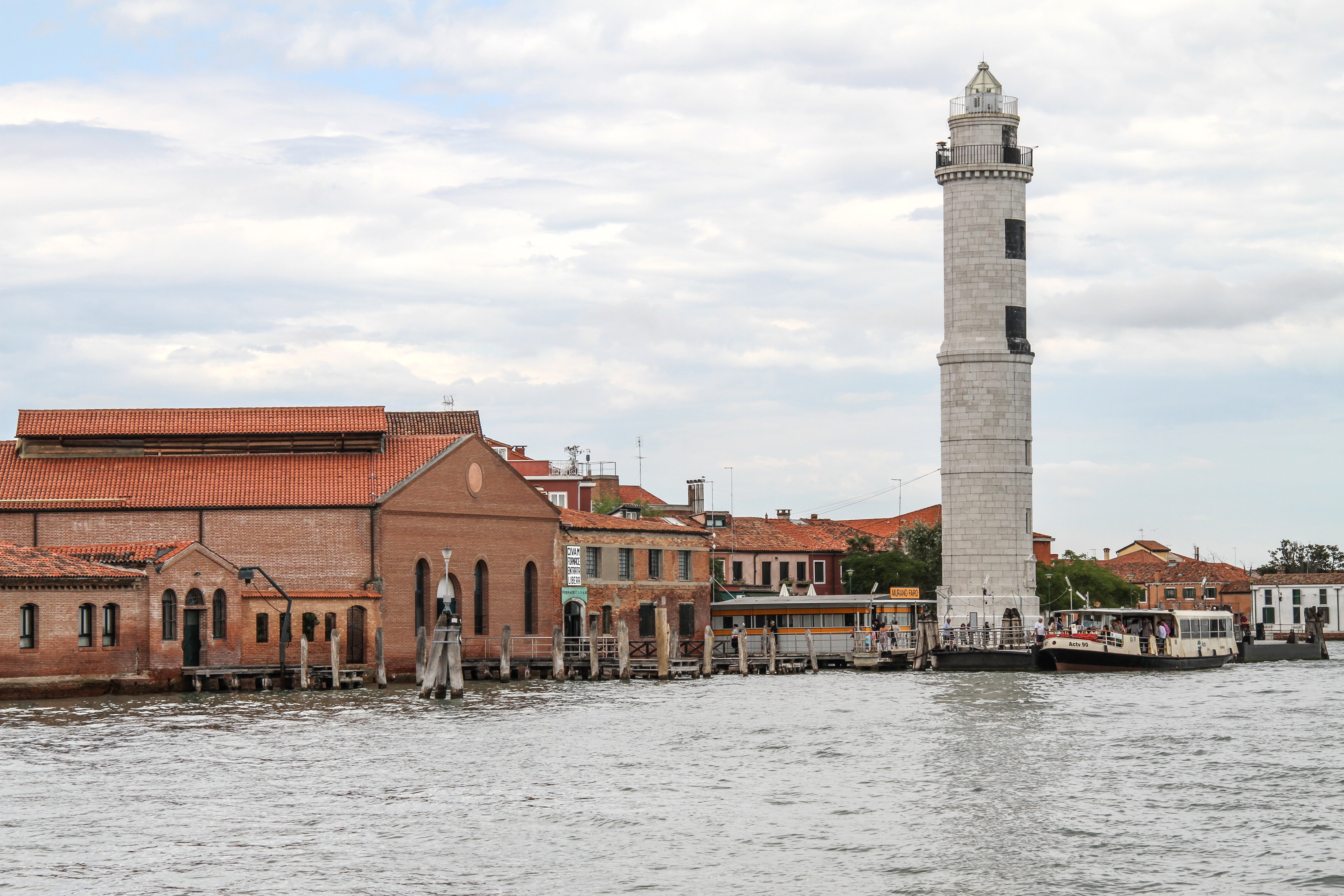 building exterior, waterbus, channel, murano, cloud - sky, 5K, vaporetto, city, venice, tower, transportation, no people, travel, sky, travel destinations, HD Wallpaper