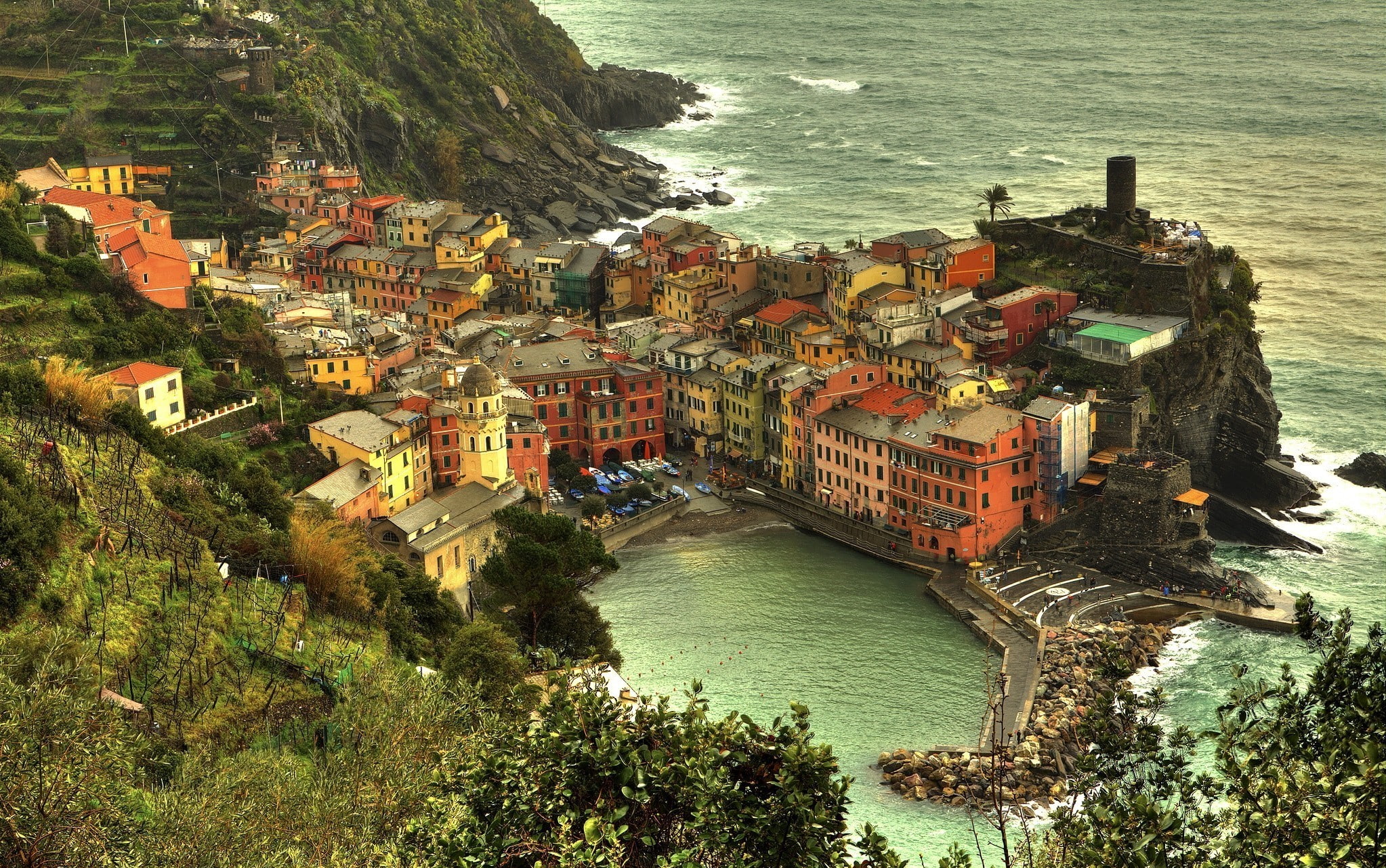 building, Vernazza, 1080P, HD Wallpaper