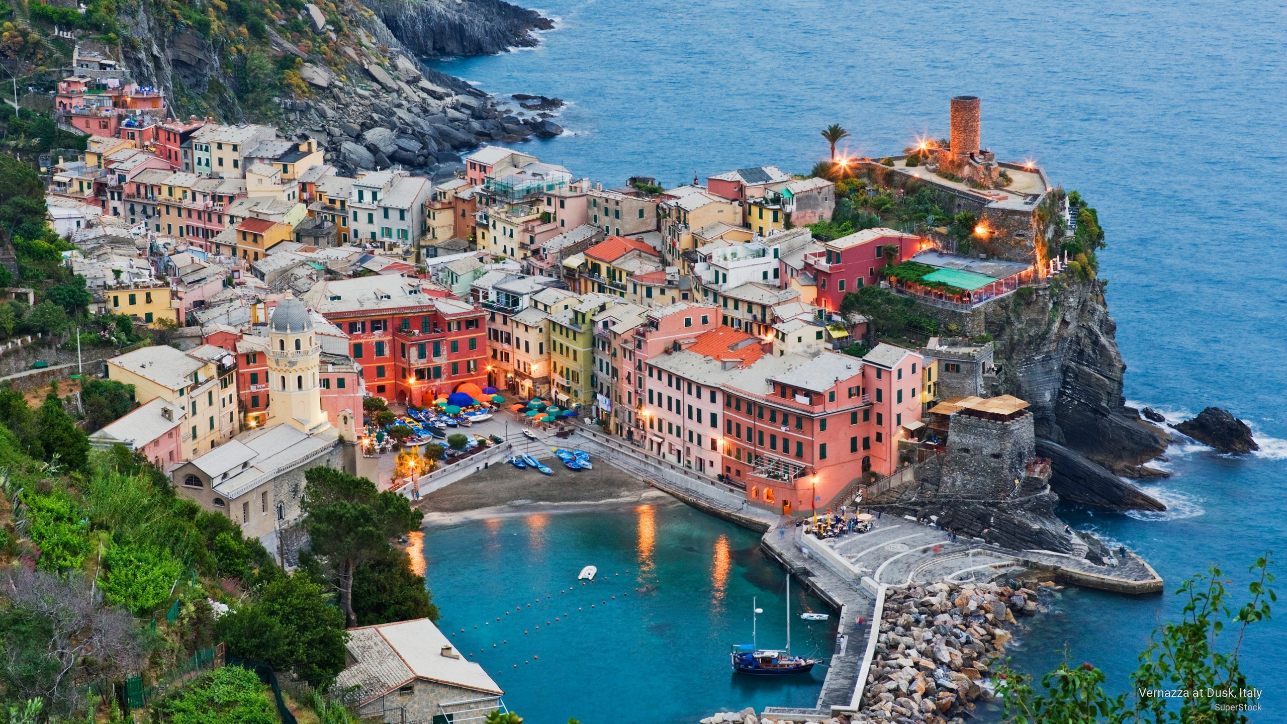 Europe, vernazza, italy, dusk, 2K, HD Wallpaper