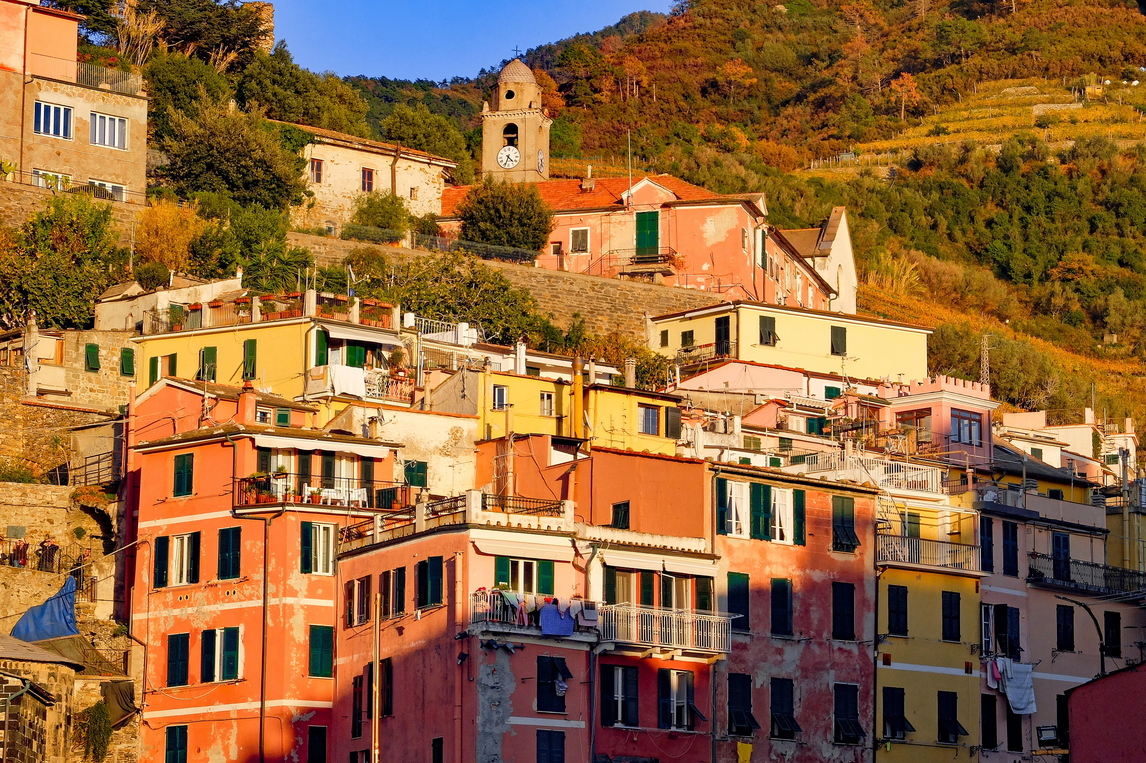 town, no people, water, residential district, townscape, apartment, italy, landscape, city, building exterior, vernazza, day, plant, house, colorful, row house, HD Wallpaper