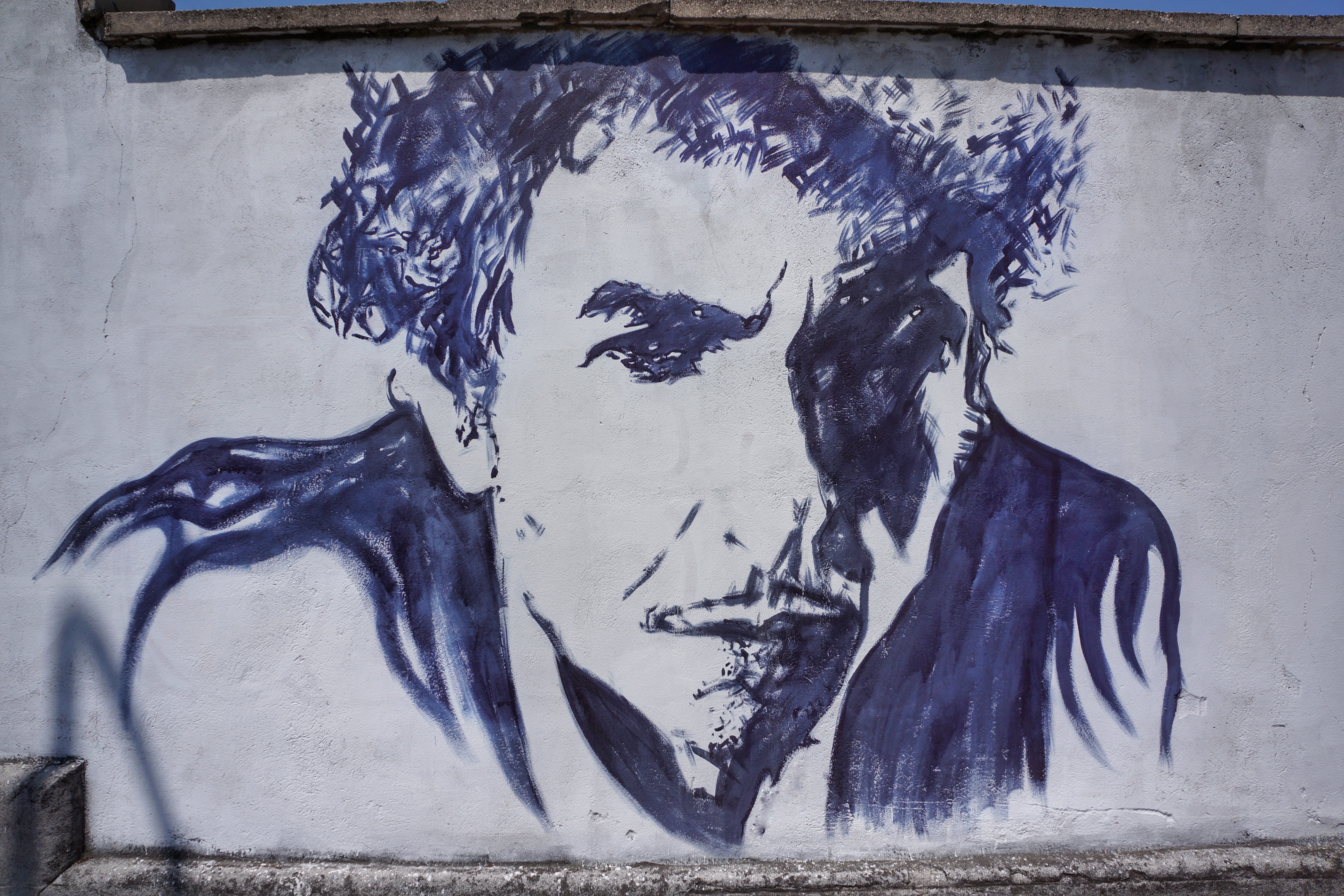 art, human representation, abstract, wall - building feature, paintings, no people, blue, bob dylan, graffiti, paint, street, 5K, mural, italy, painted, HD Wallpaper