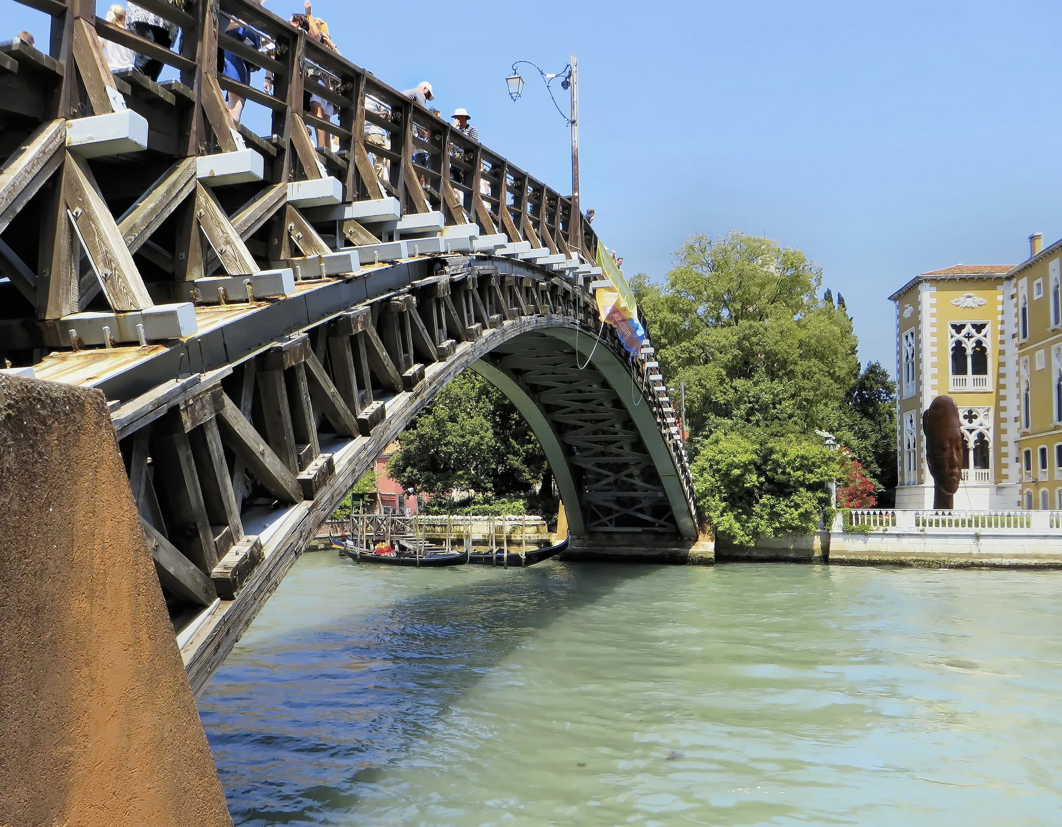 grand canal, sky, bridge, accademia, transportation, venice, italy, water, outdoors, bridge - man made structure, no people, nature, clear sky, plant, built structure, HD Wallpaper