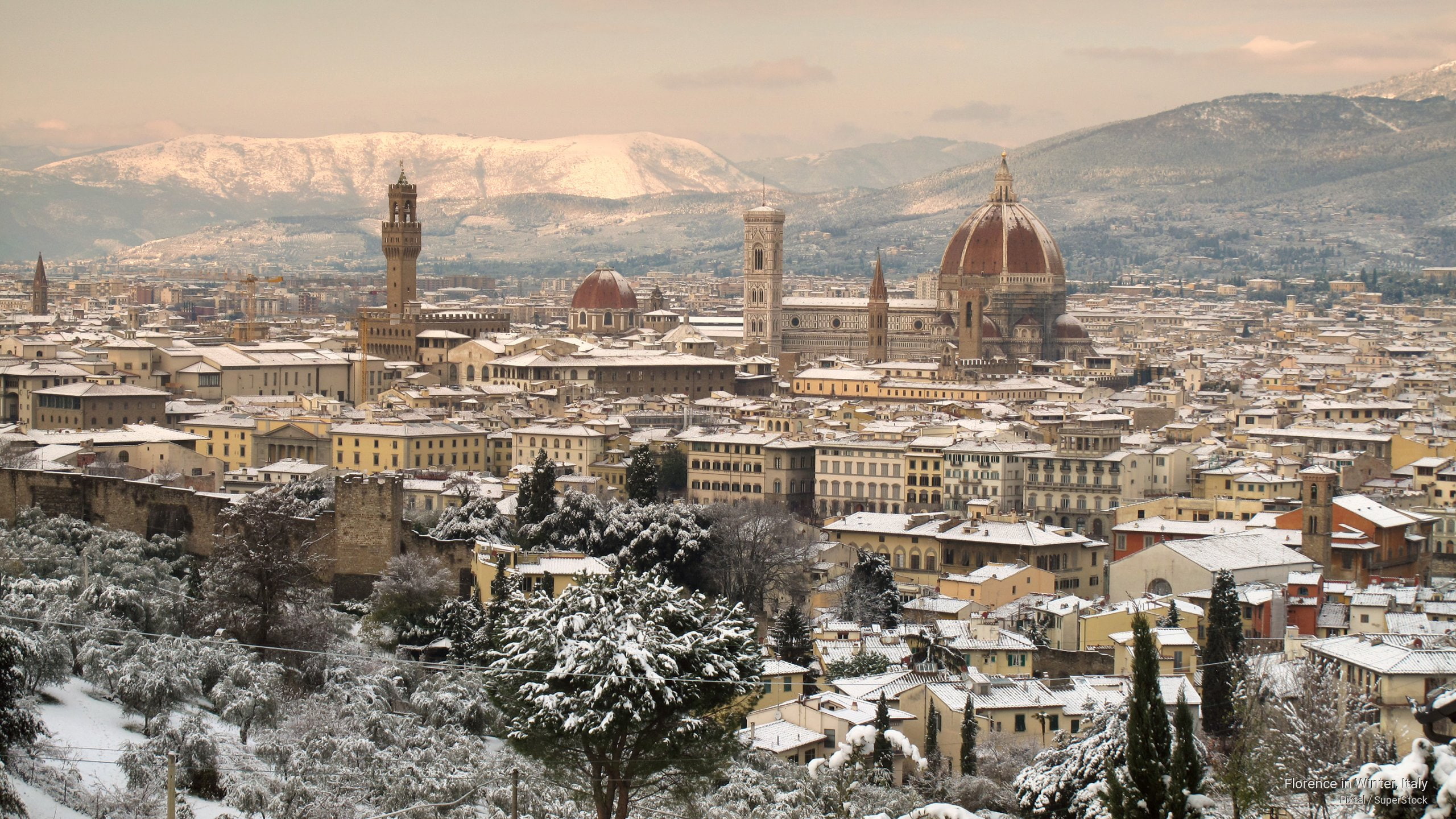 italy, Architecture, winter, florence, 2K, HD Wallpaper