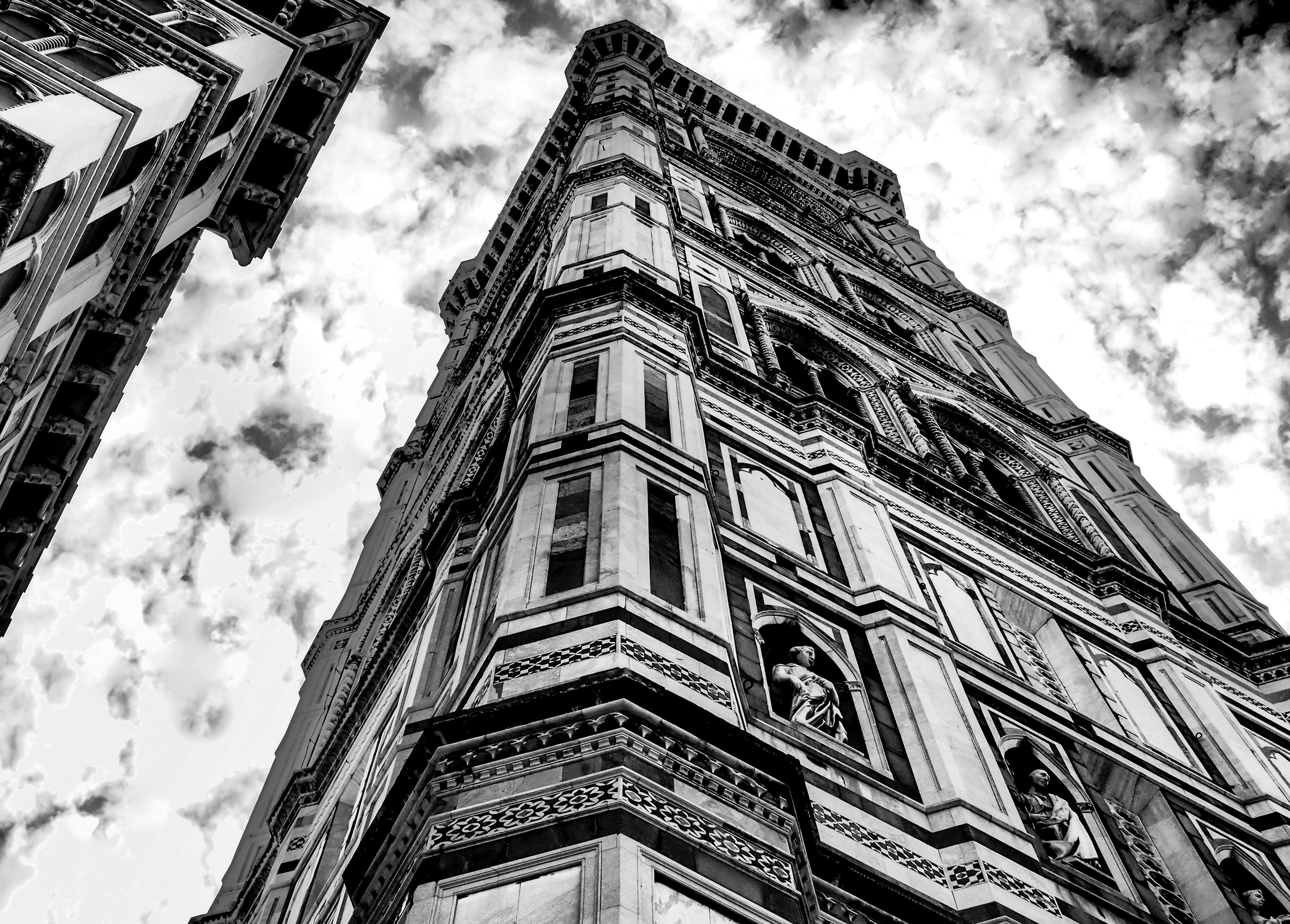 built structure, architecture, belief, italy, florence, tower, building Exterior, heritage, 4K, famous Place, no people, history, culture, works, statue, HD Wallpaper