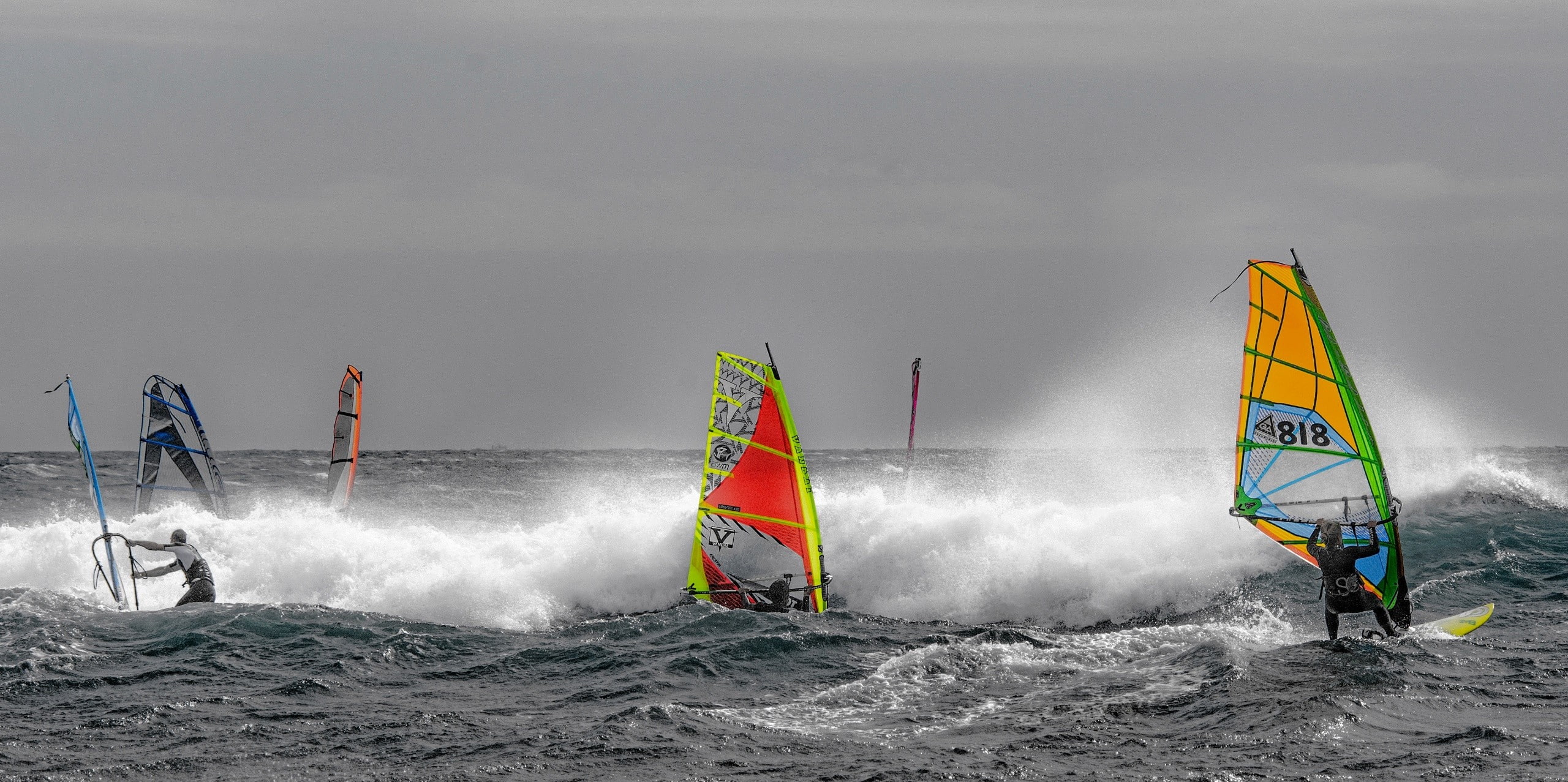 2K, sky, windsurfing, nature, outdoors, nautical vessel, aquatic sport, surfing, sports, beauty in nature, sport, power in nature, wind, sea, water, vacations, HD Wallpaper