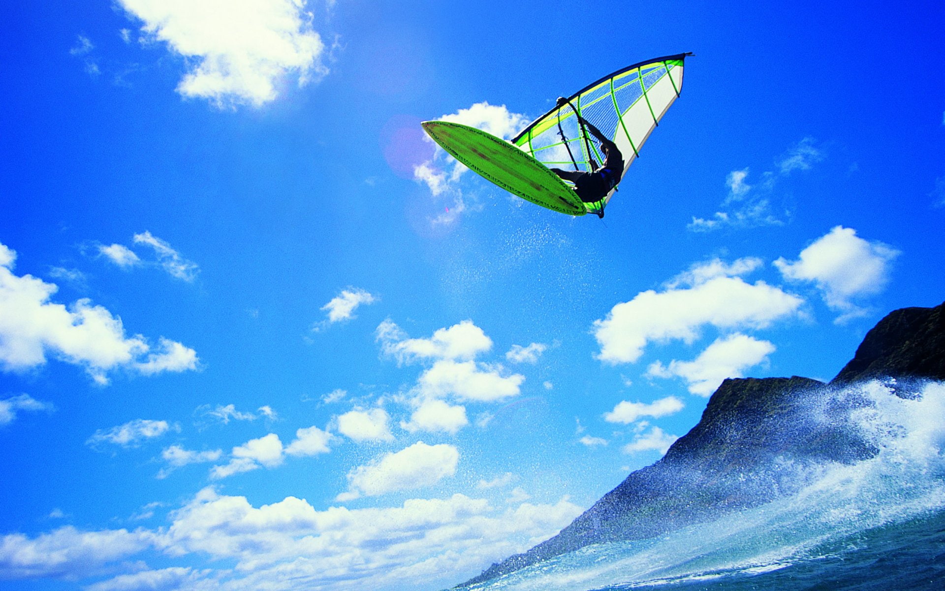 surfboard, black, Windsurfing, green, 1080P, Sports, HD Wallpaper