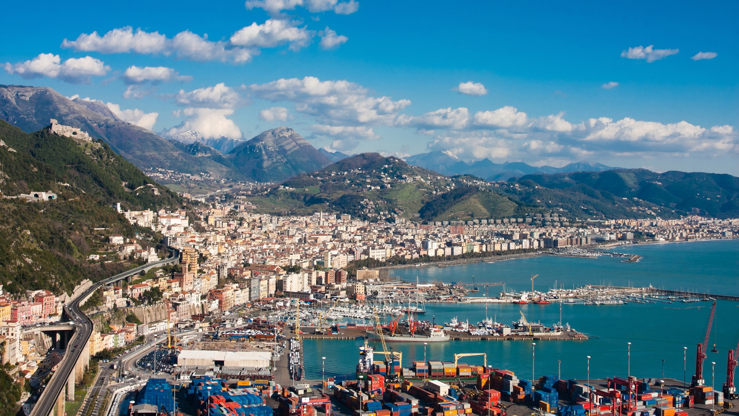 landscape, 2K, salerno, italy, city, HD Wallpaper