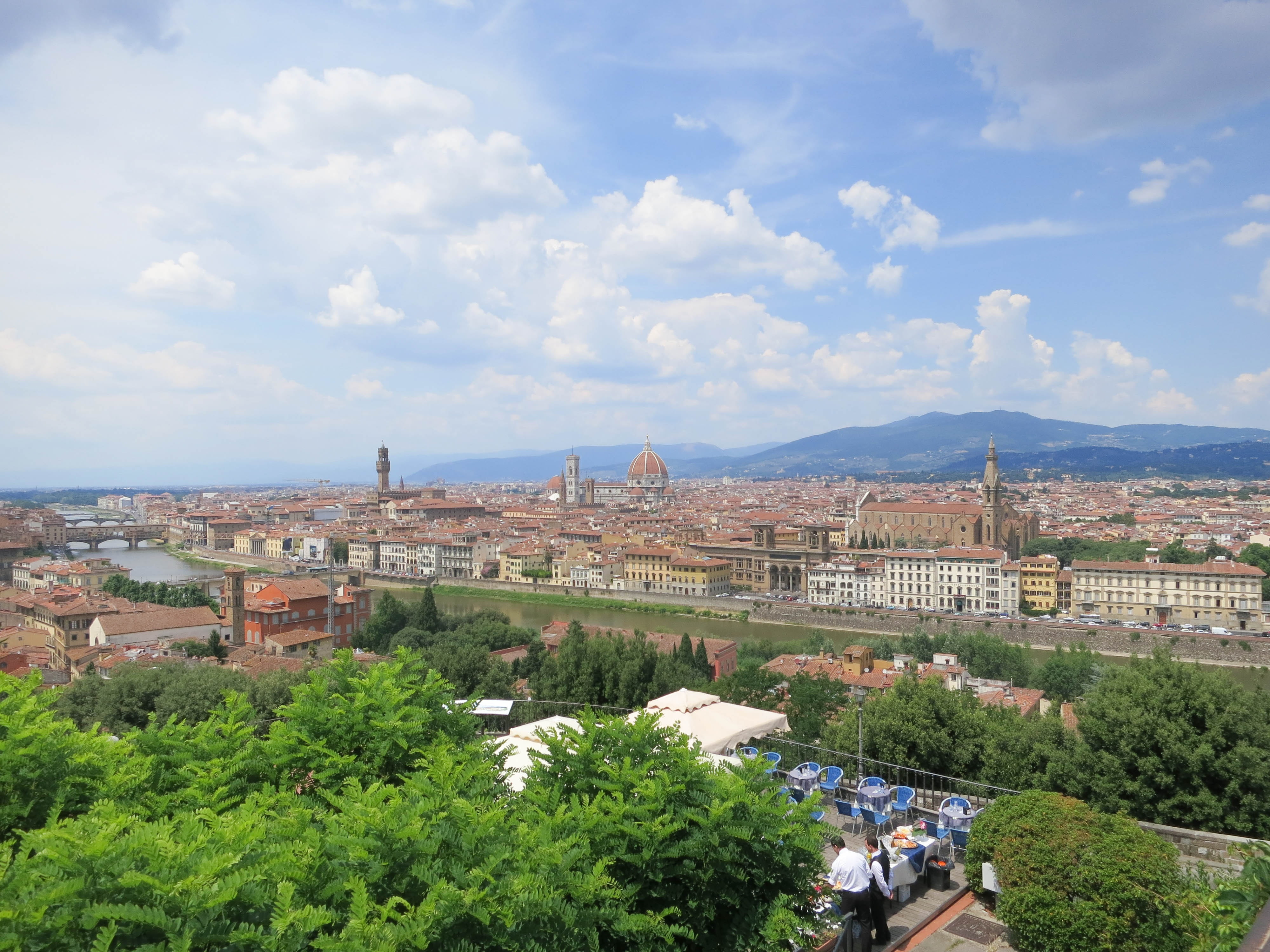 no people, clouds, the past, florence, city, scenic, church, florence - Italy, rooftops, outdoors, italy, trees, building, travel destinations, tree, 4K, HD Wallpaper